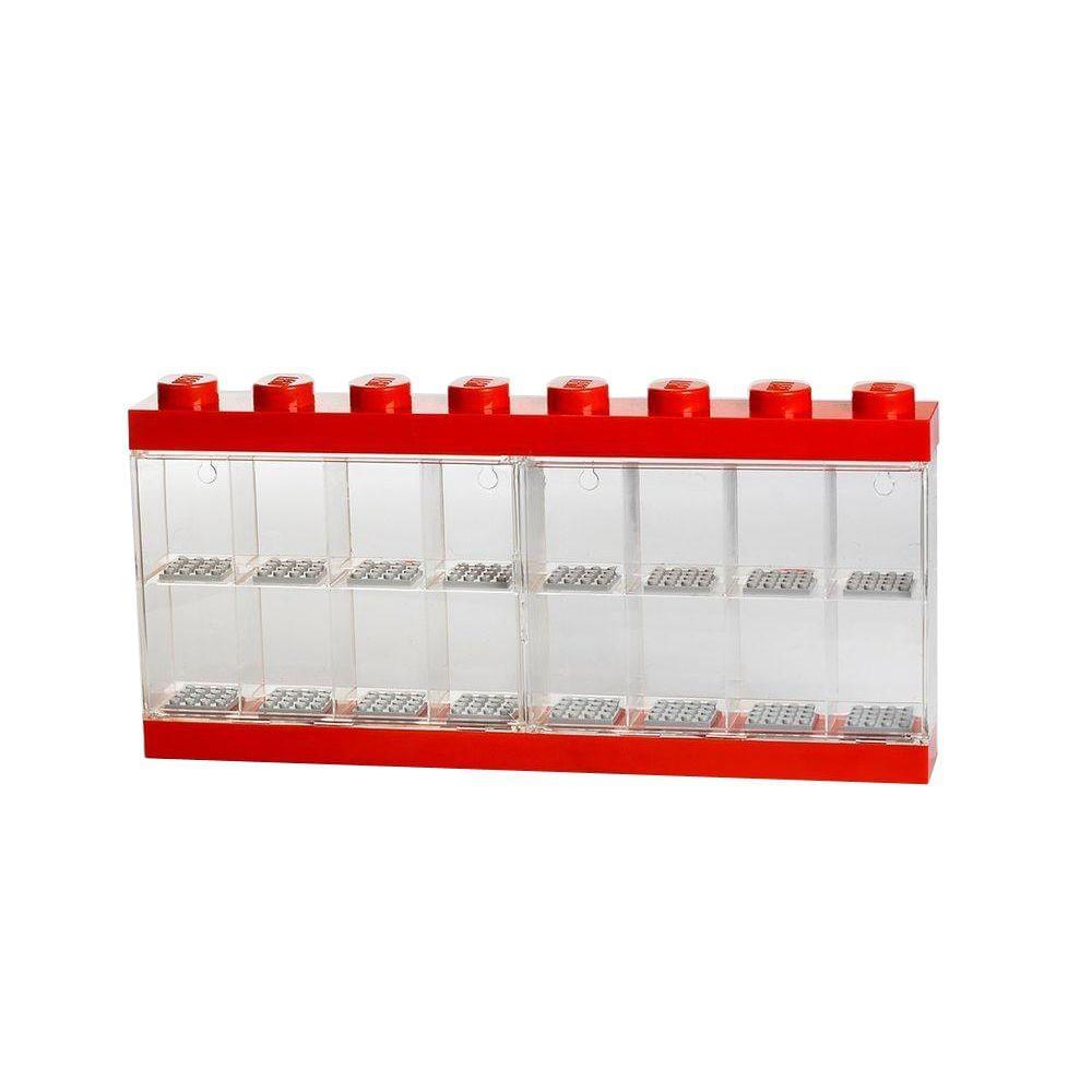 Eye-Catching LEGO Minifigure 16-Compartment Display Case in Bright Red