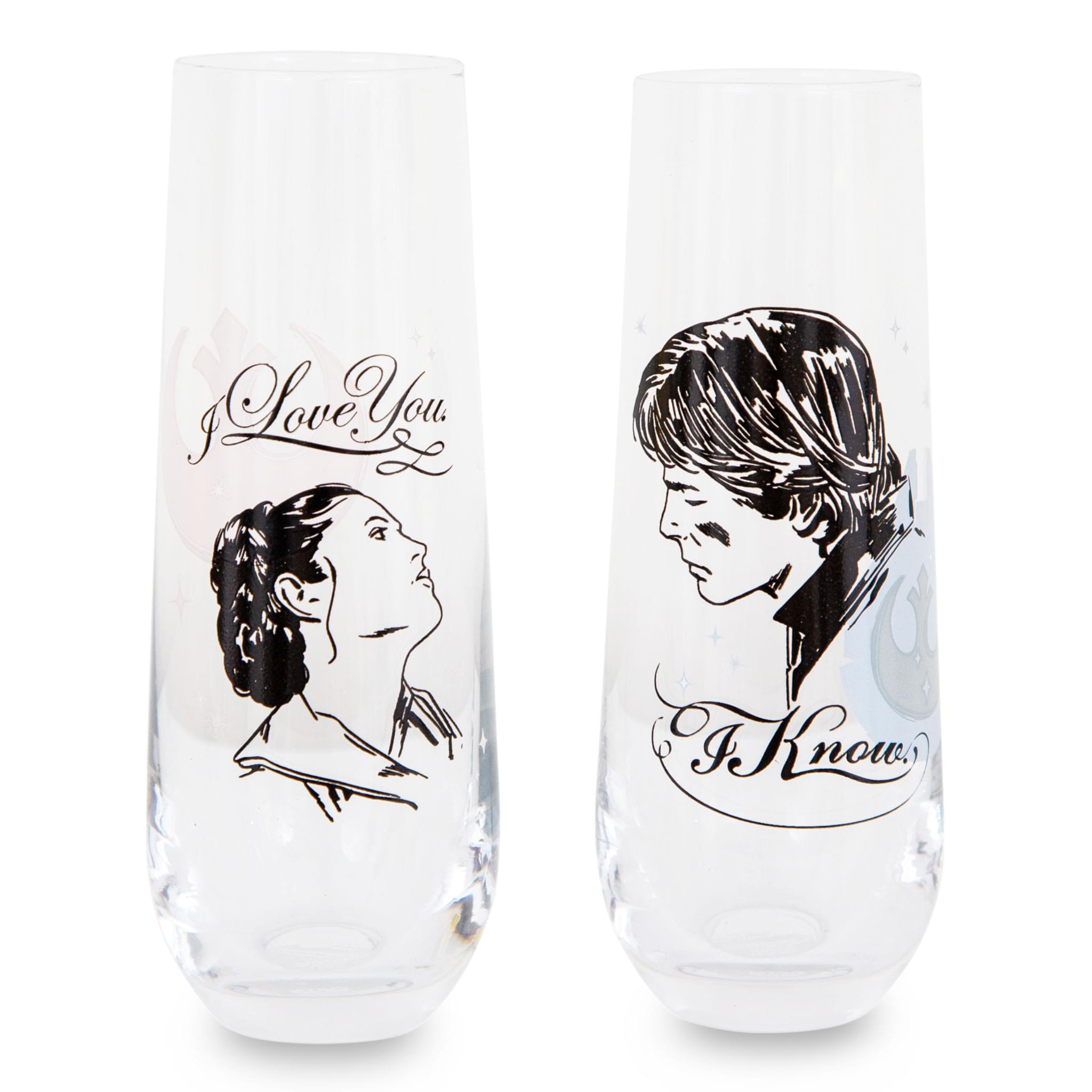 Star Wars Han & Leia 'I Love You, I Know' Stemless Fluted Glasses - Set of 2