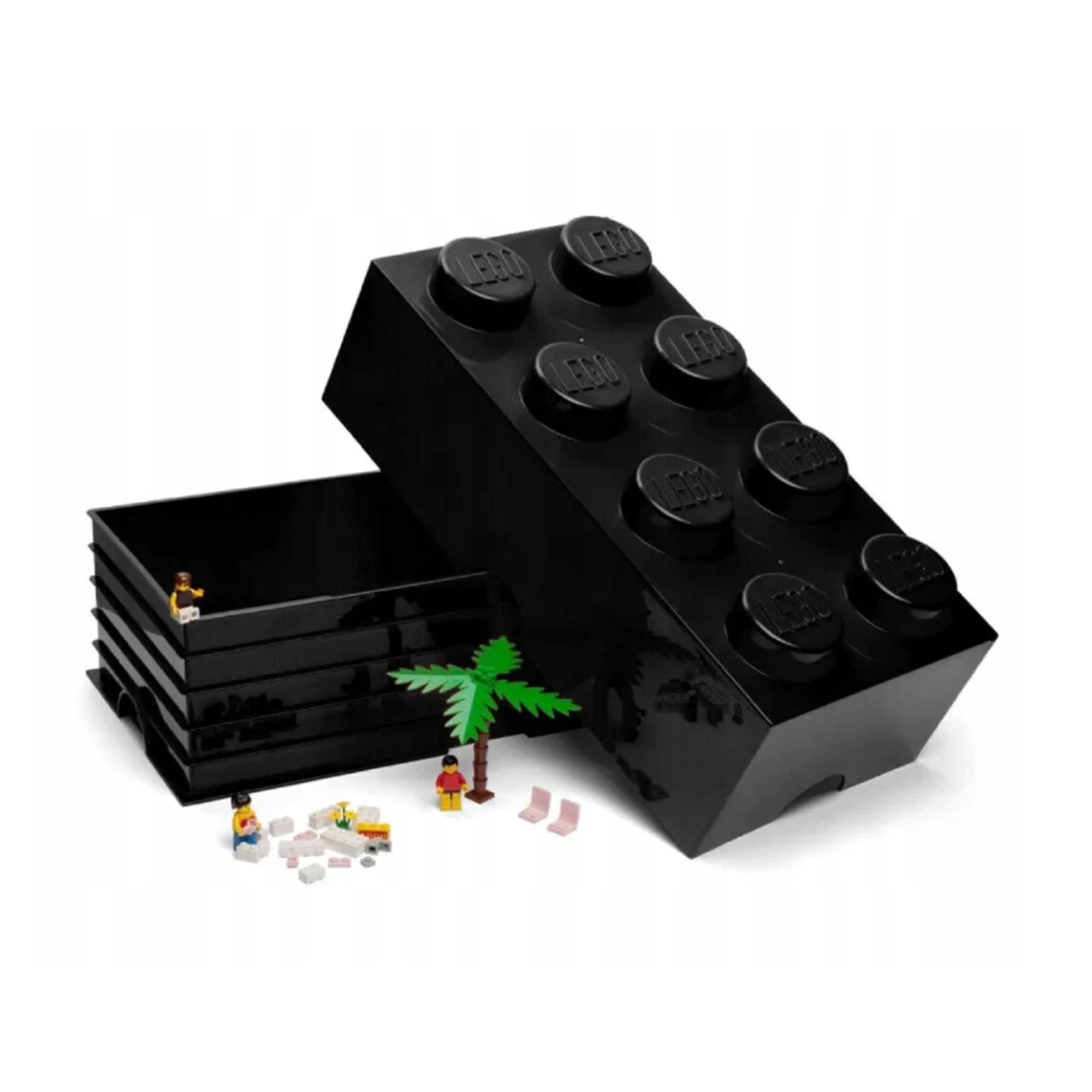 Fun and Functional LEGO - Style Storage Brick, 8 - Piece, Black