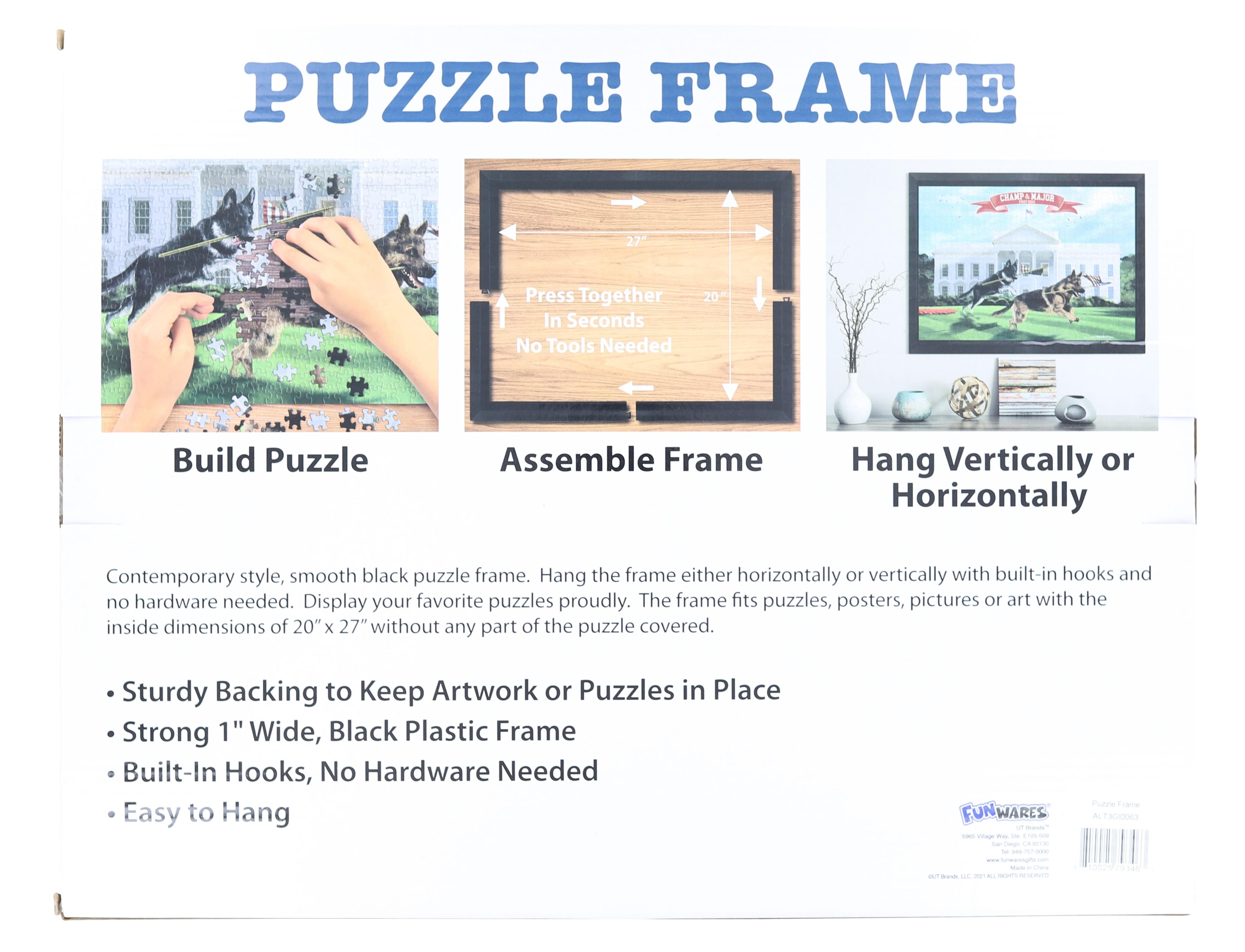 Stunning Matte Black 20x27-Inch Puzzle Frame - Showcase Your Artwork!