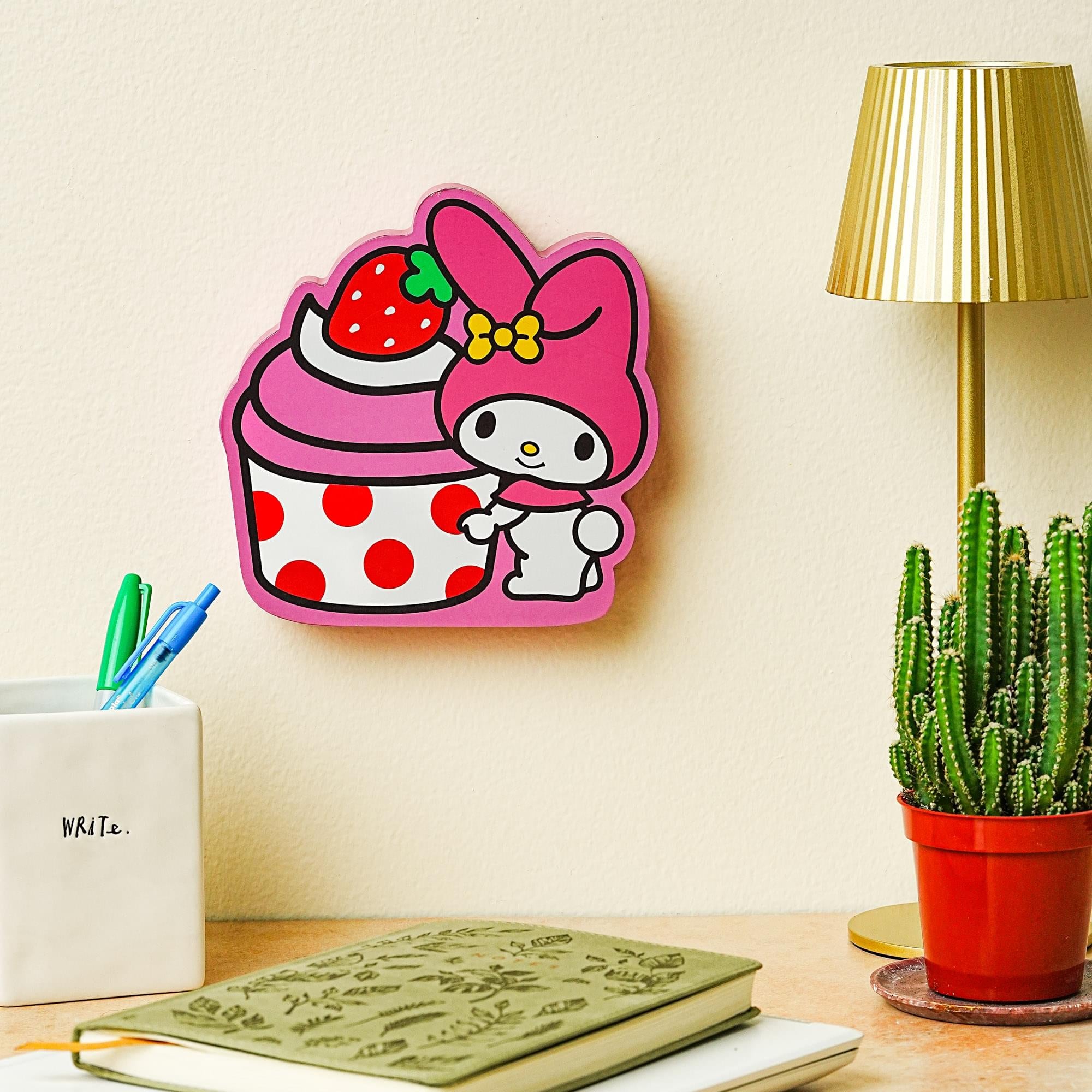 Sanrio My Melody Strawberry Cupcake Wall Art Sign - 7 x 8 Inches: Sweeten Your Space