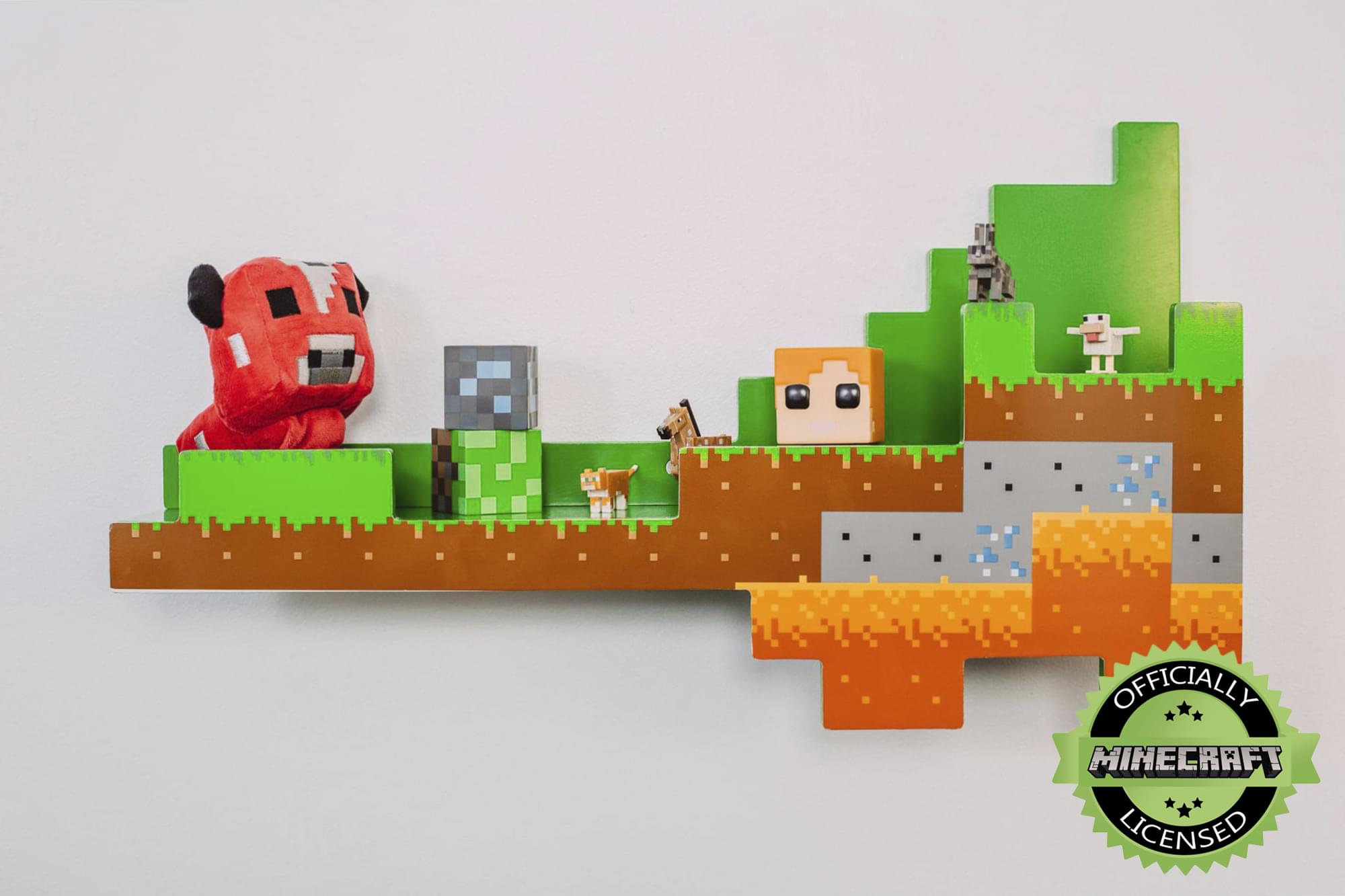 Transform Your Space with the Minecraft-Inspired Wall Shelf