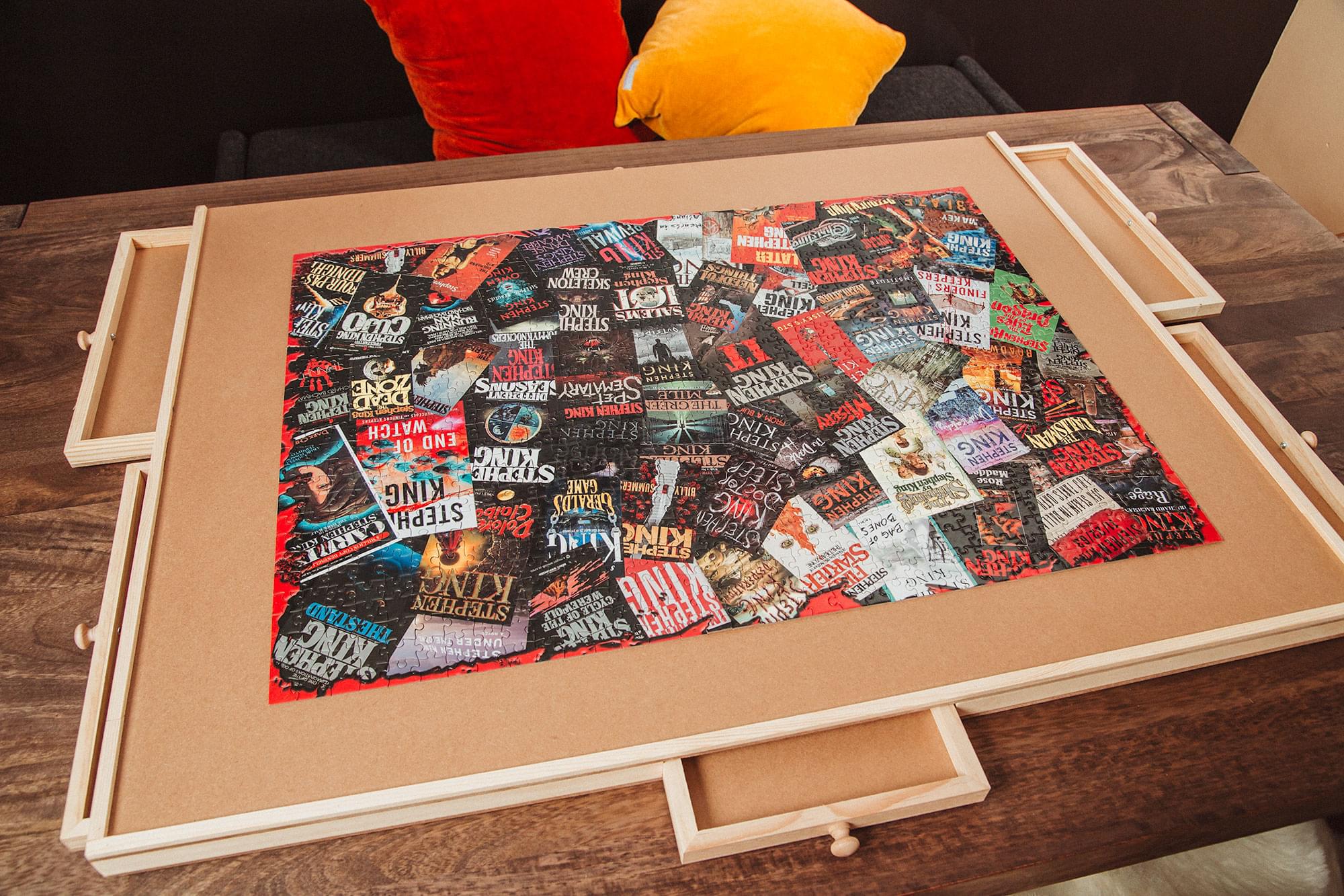 Wooden Puzzle Paradise: 35 x 2 x 28 Inches Jigsaw Puzzle Table with Storage