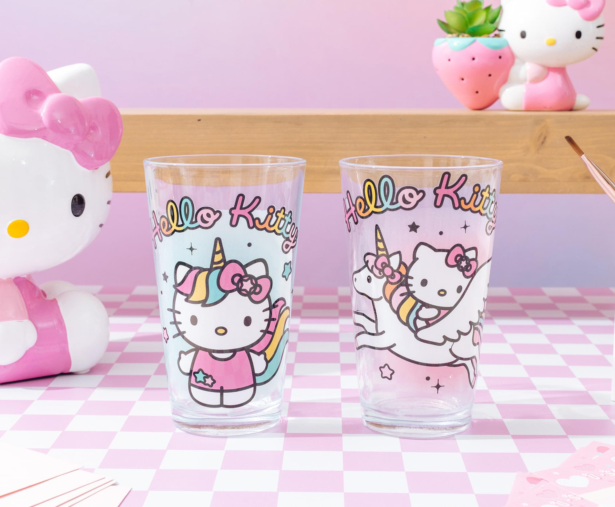 Sanrio Hello Kitty Unicorn 16 - Ounce Pint Glass Set - 2 Pack