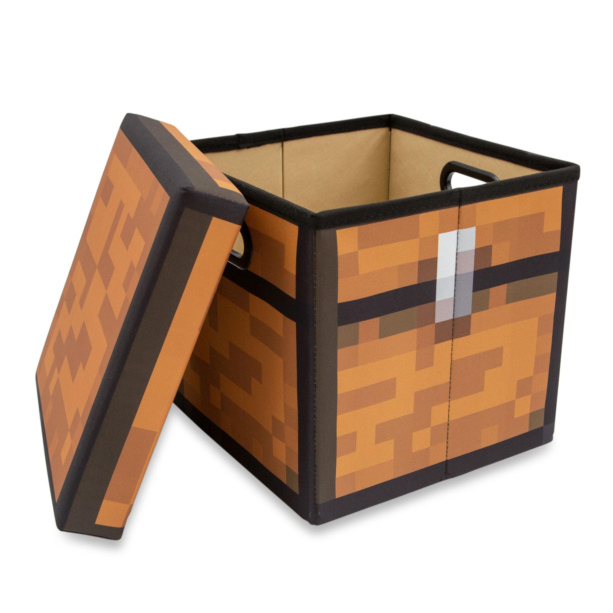 Minecraft Brown Chest 13-Inch Fabric Storage Bin Cube Organizer with Lid