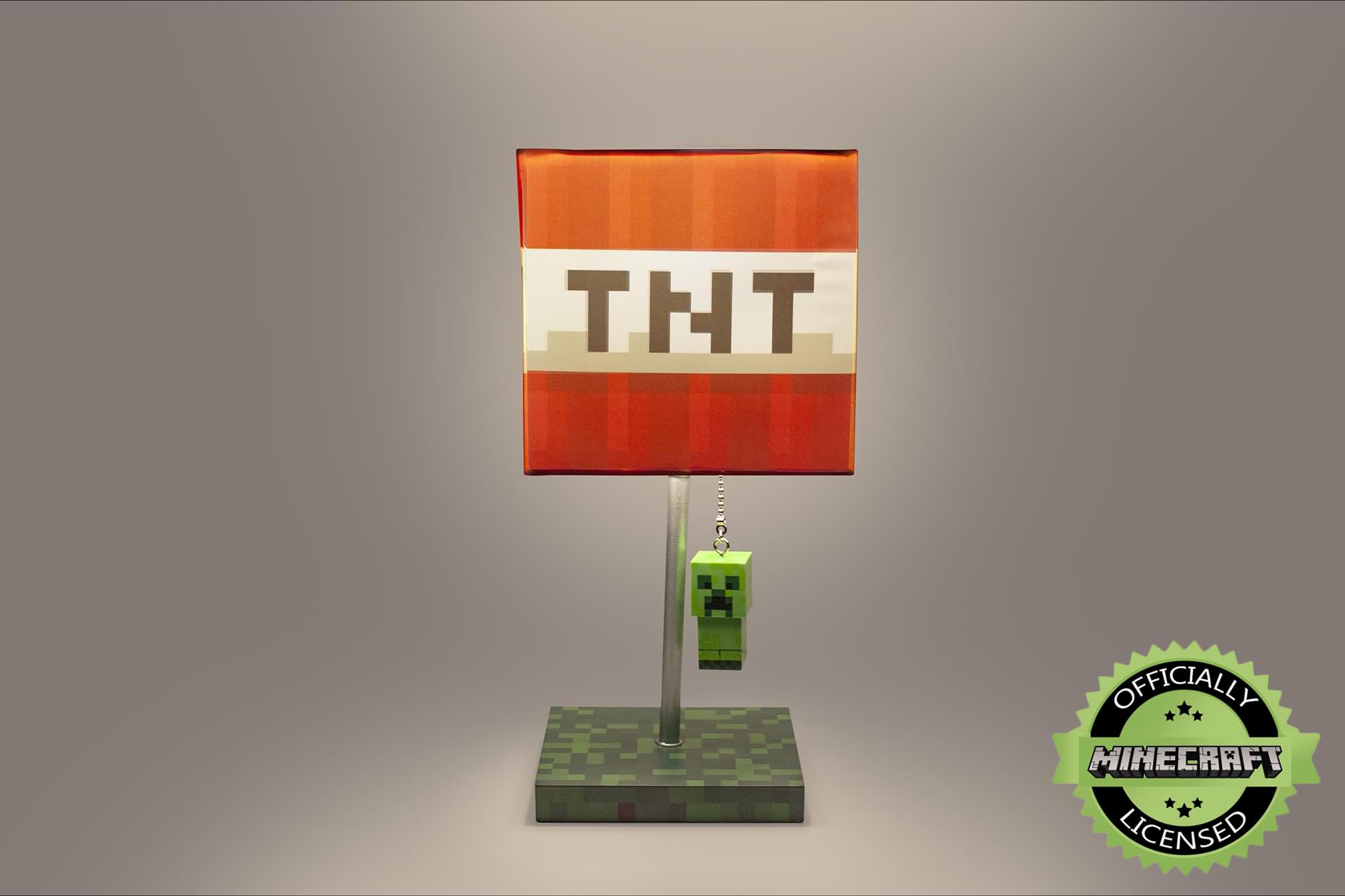 Explosive Minecraft-Inspired 14-Inch LED Desk Lamp with 3D Creeper Pull