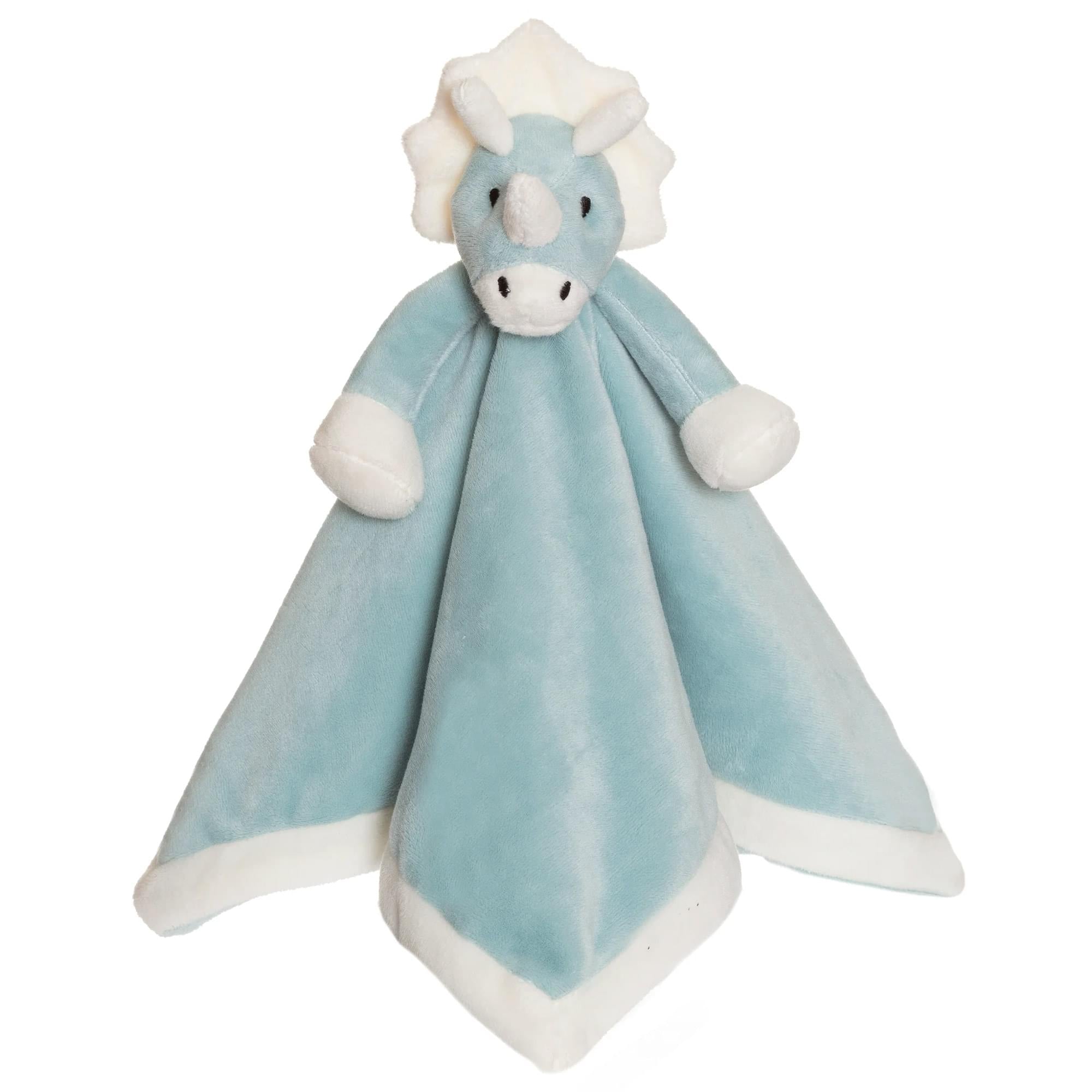Cozy Blue Dino Teddy Plush Baby Blanket
