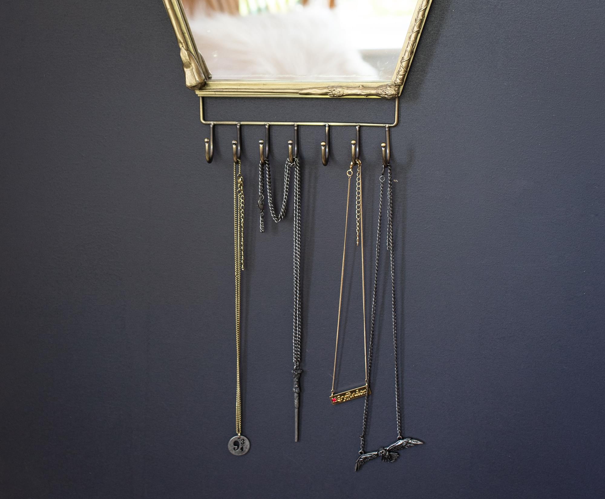Harry Potter Magical Wand Wall Mirror with Jewelry Hooks Storage