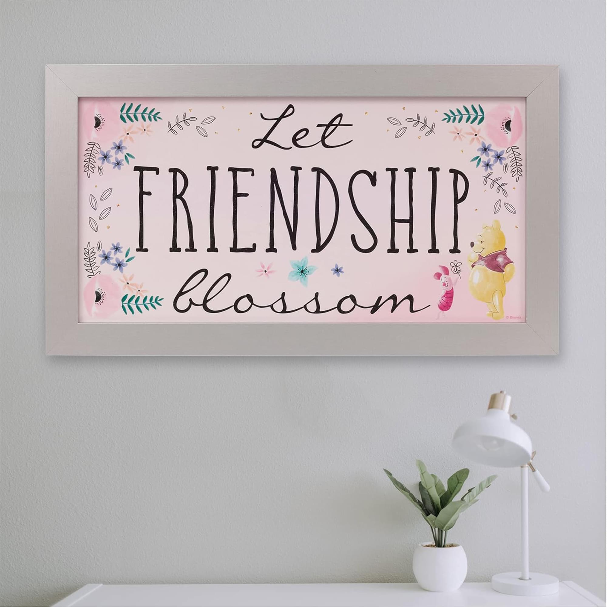 Disney Winnie The Pooh Friendship - Blossoming 10x18 Inch Framed MDF Wall Art