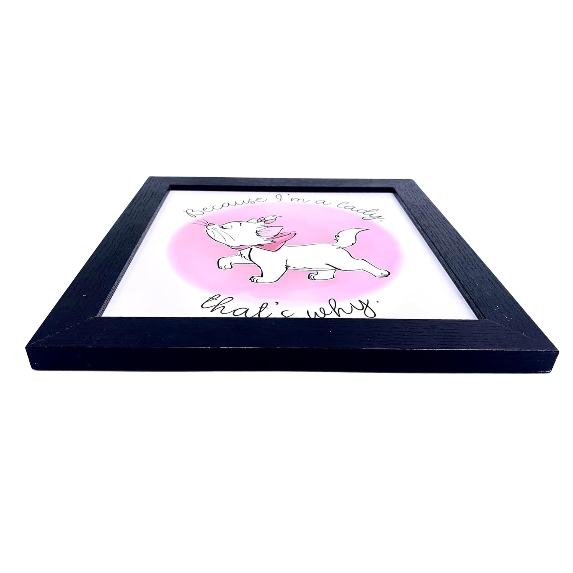 Disney Aristocats Marie 'Because I'm A Lady' 12x12 Inch Framed MDF Wall Art - A Must-Have for Disney Fans