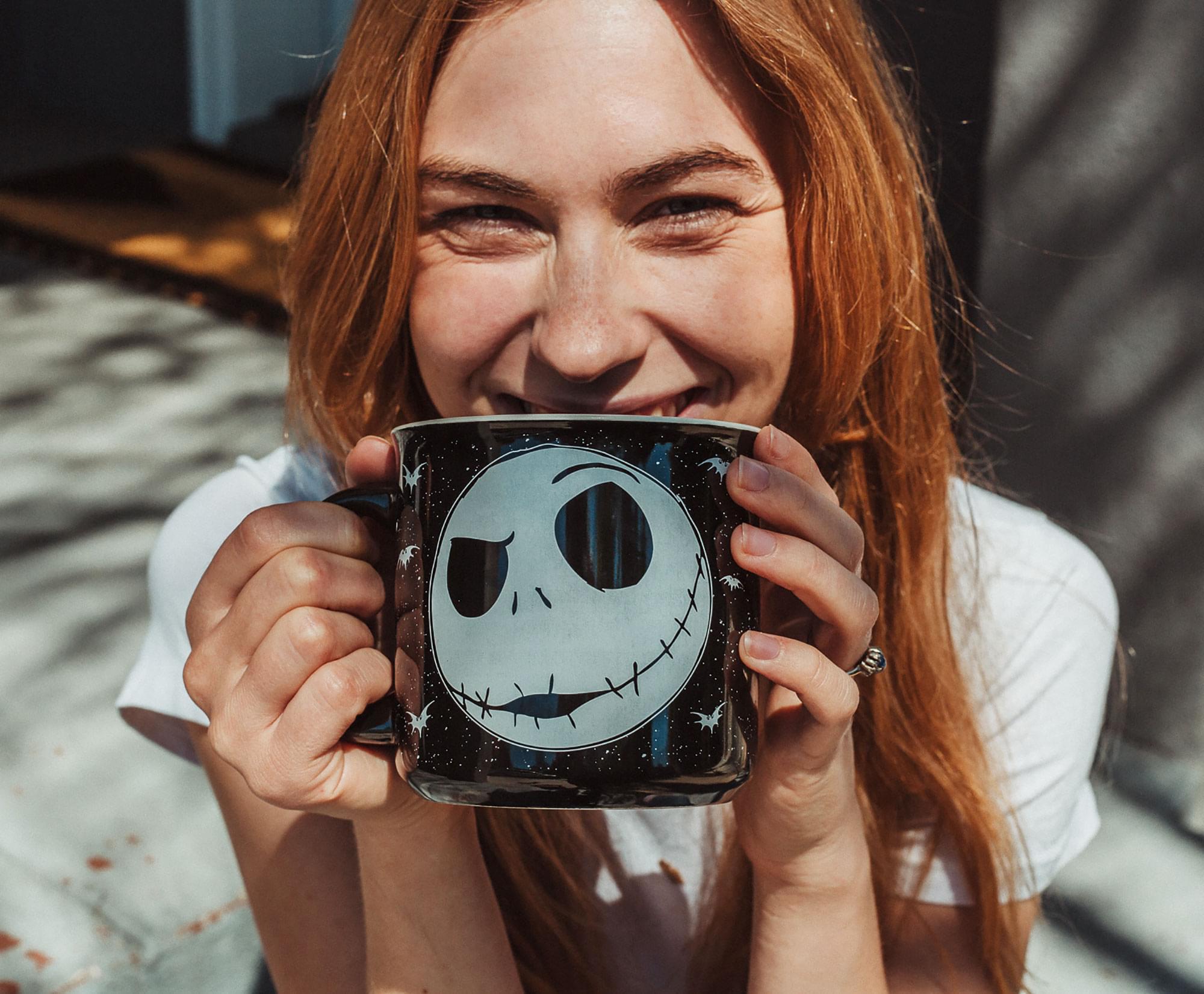 Jack Skellington Ceramic Camper Mug - 20 Ounces, Inspired by The Nightmare Before Christmas