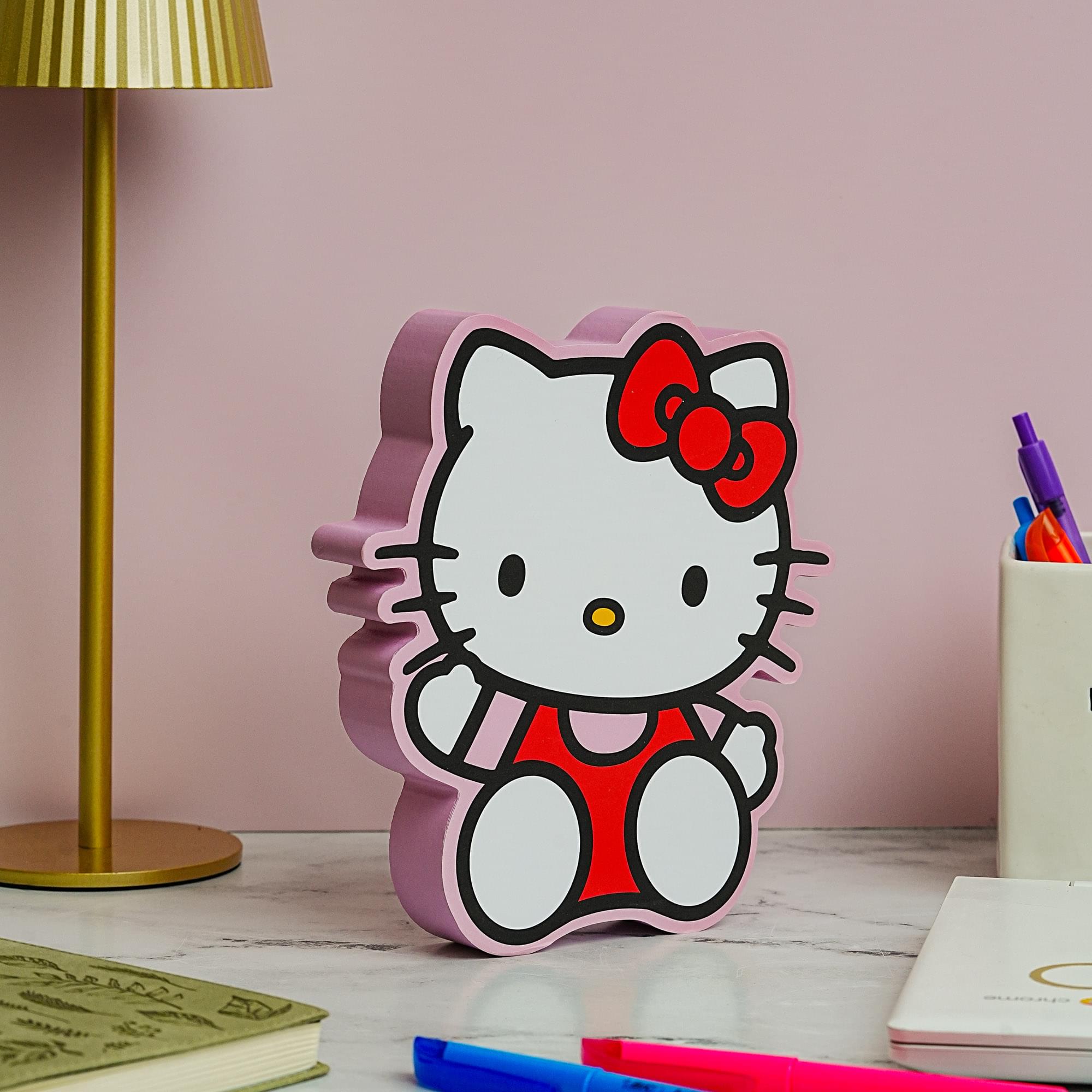 Sanrio Hello Kitty Cheerful Die-Cut Wooden Wall Art Sign - 8 x 7 Inches