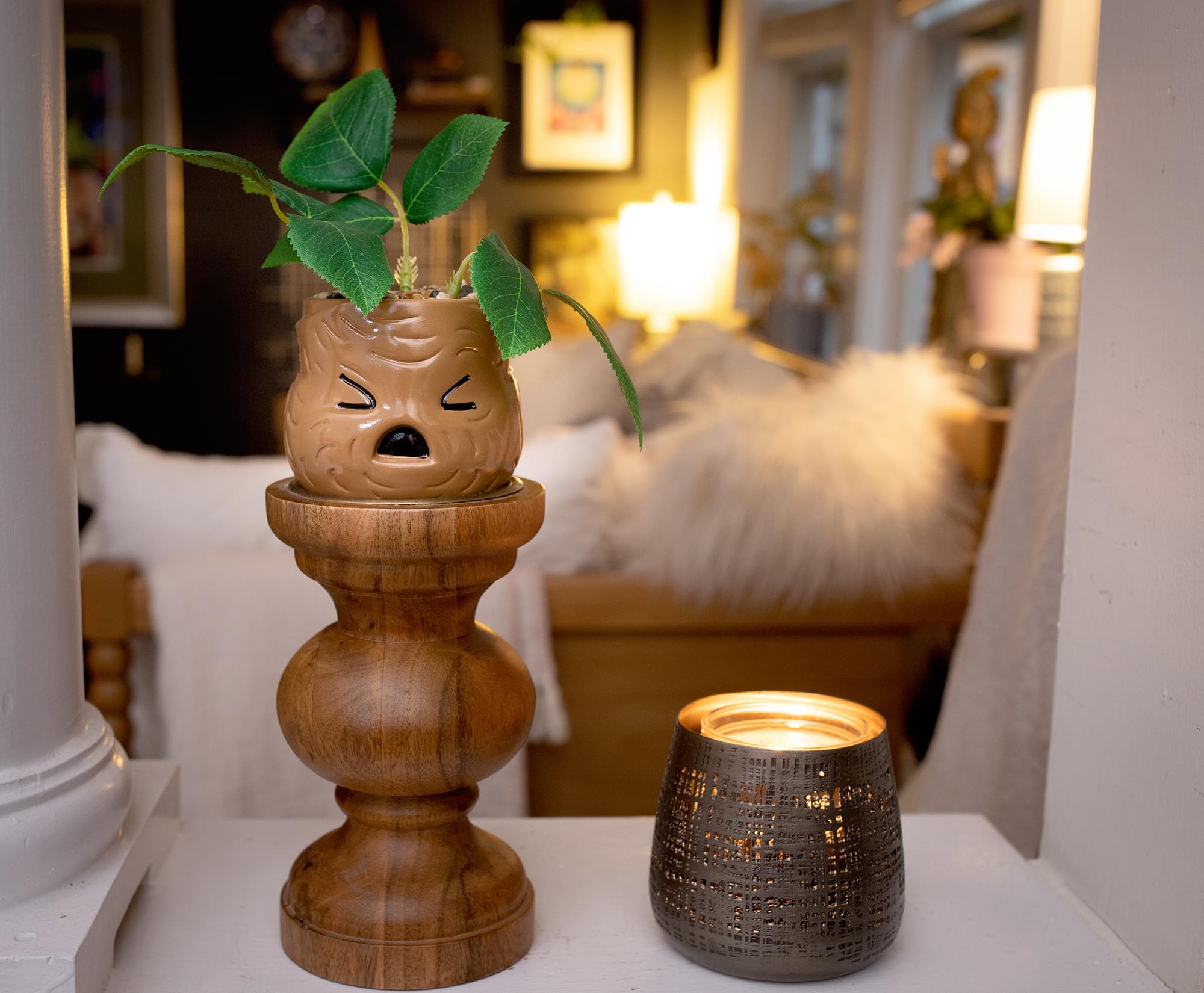 Harry Potter Mandrake 6-Inch Ceramic Planter with Artificial Succulent - A Must-Have for Potterheads