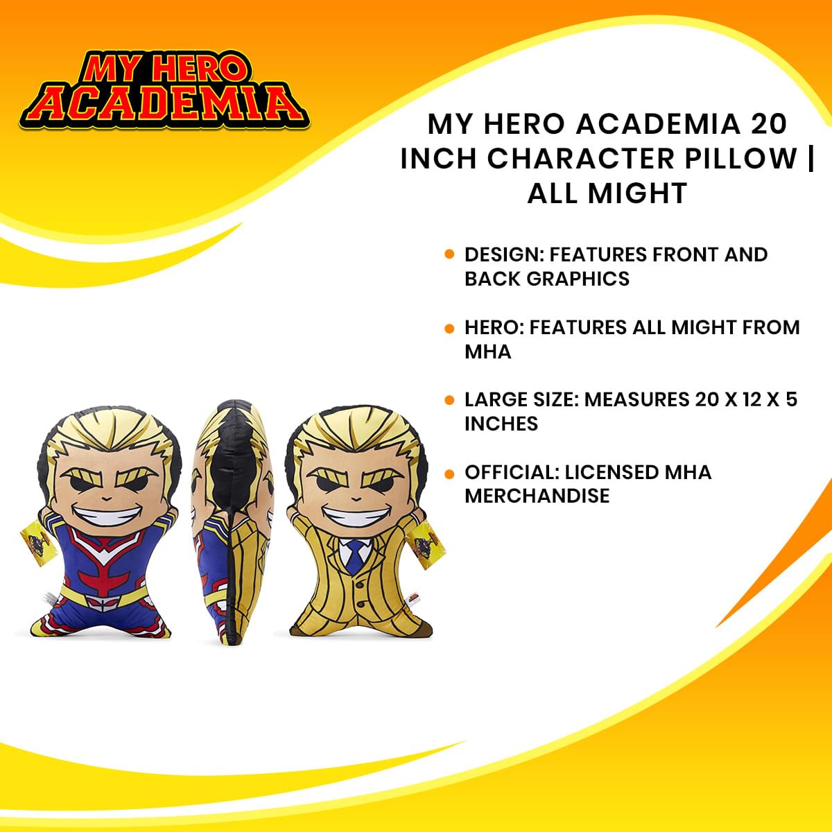 My Hero Academia 20-Inch All Might Character Pillow
