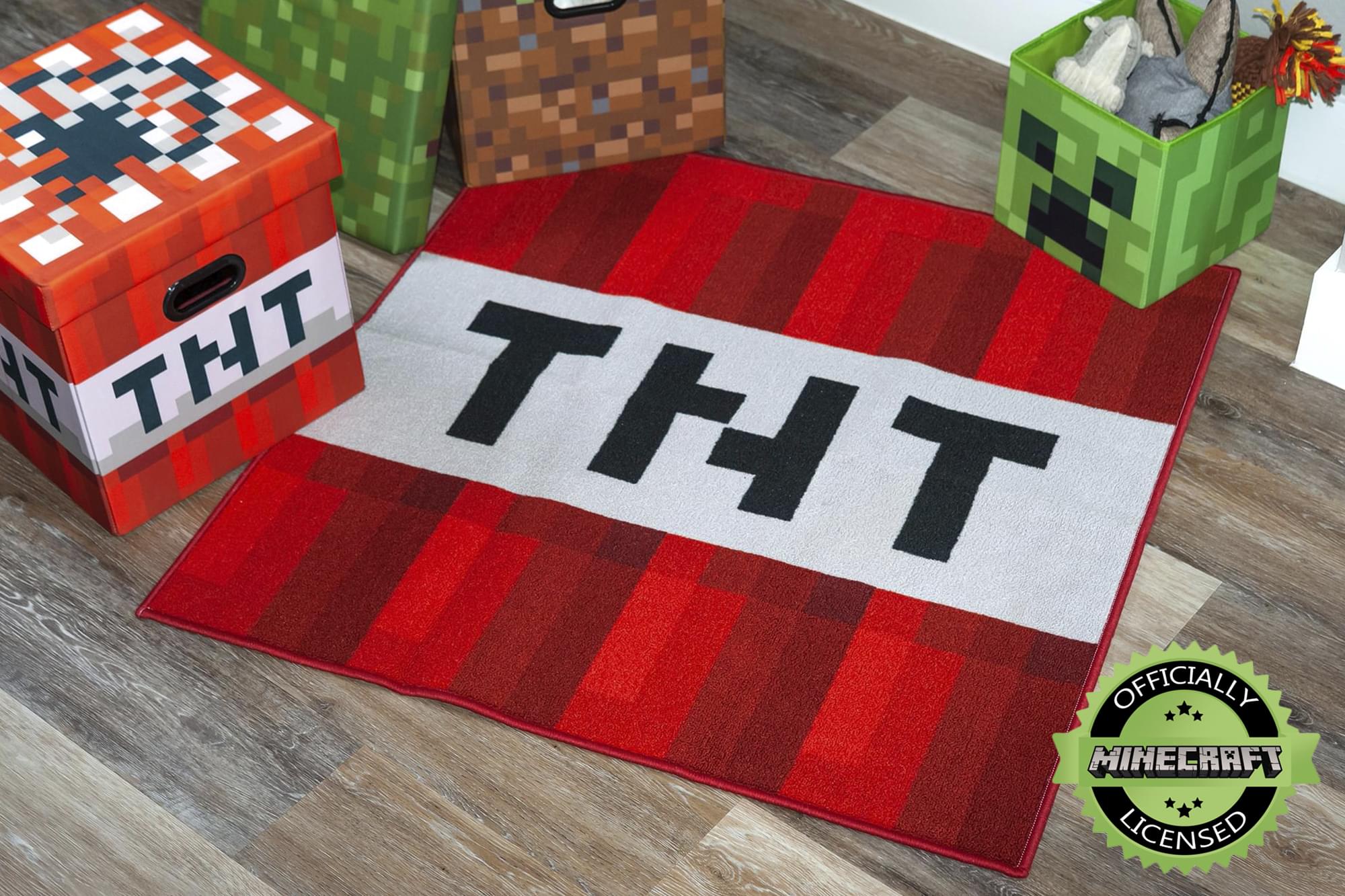 Explosive Fun! Minecraft TNT Block 39-Inch Square Area Rug