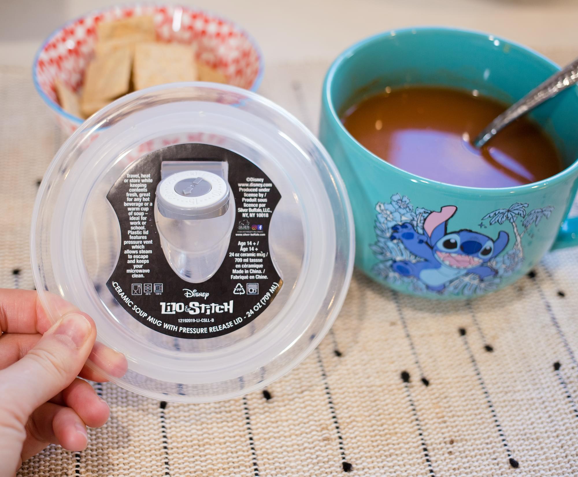Stay Weird with Disney Lilo & Stitch Soup Mug! 24 - Ounce Vented Lid Ceramic Cup
