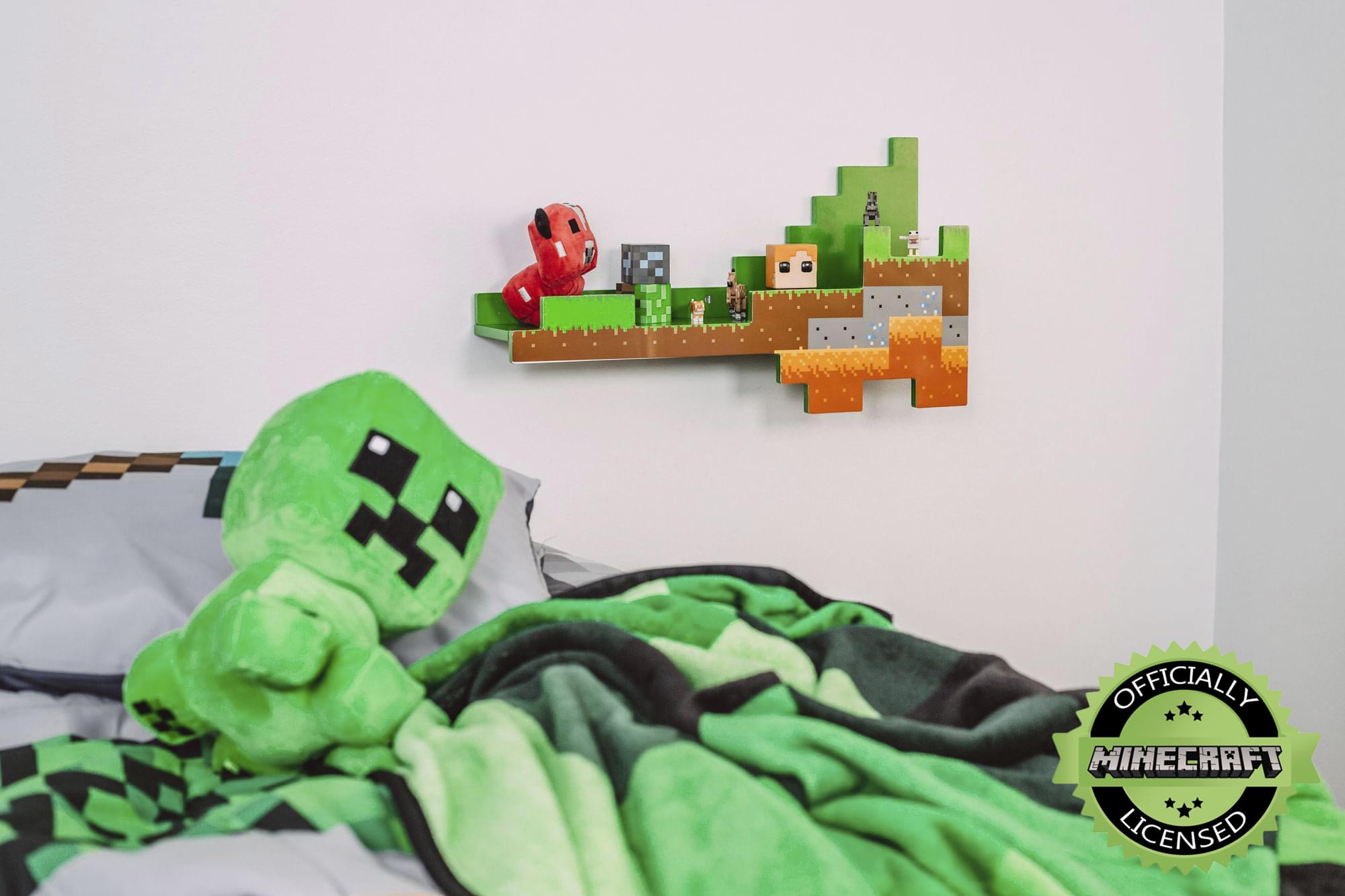 Transform Your Space with the Minecraft-Inspired Wall Shelf