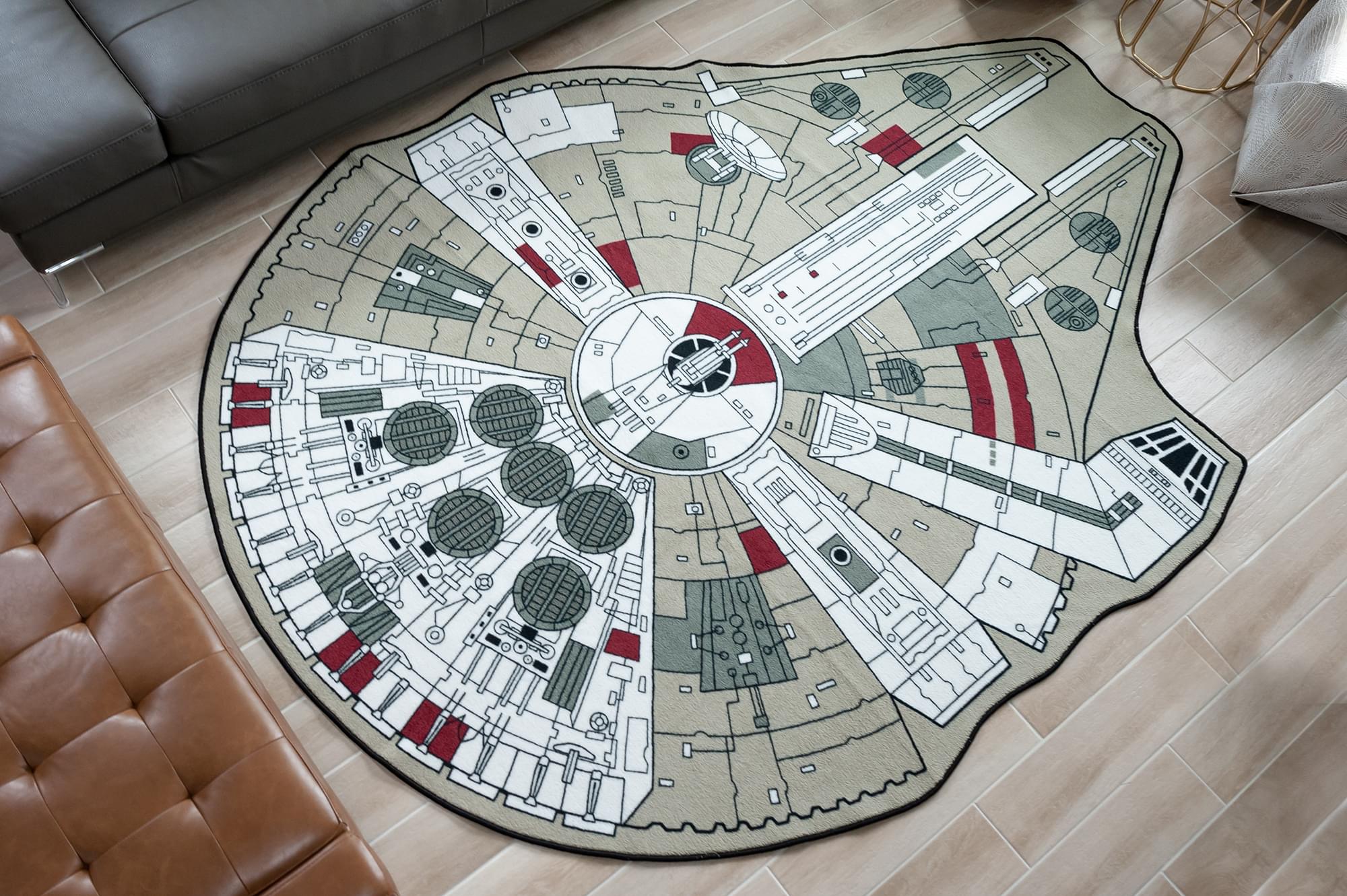 Epic Star Wars Millennium Falcon Large Area Rug - 79 x 104 Inches