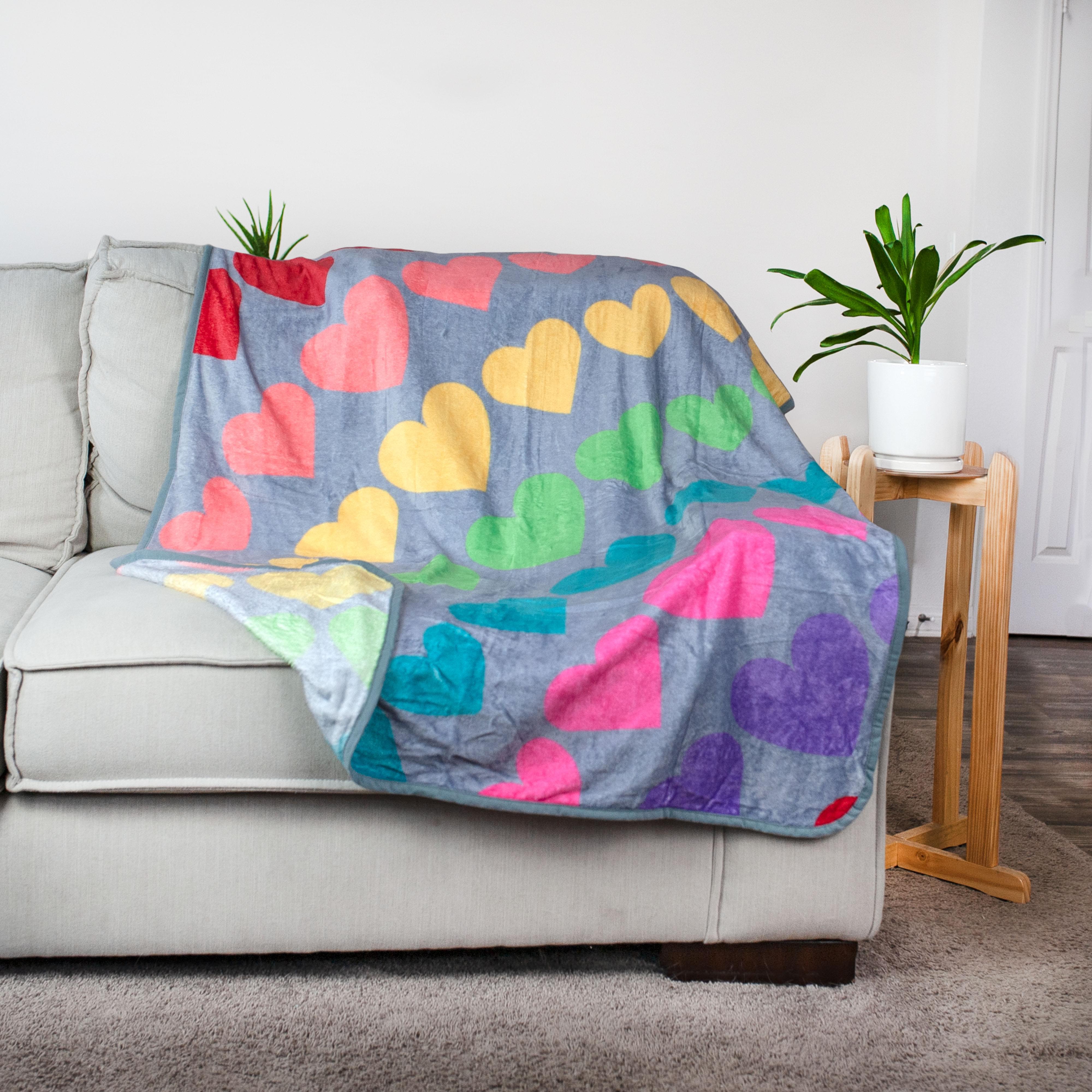 Togetherness Rainbow Window Hearts Throw Blanket - 45 x 60 Inches