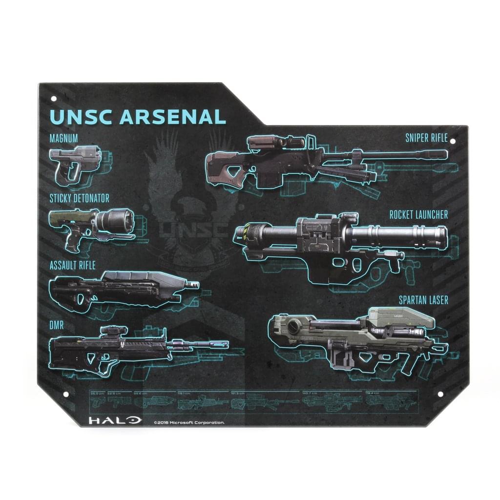 Epic Halo Weapons Specs Tin Sign