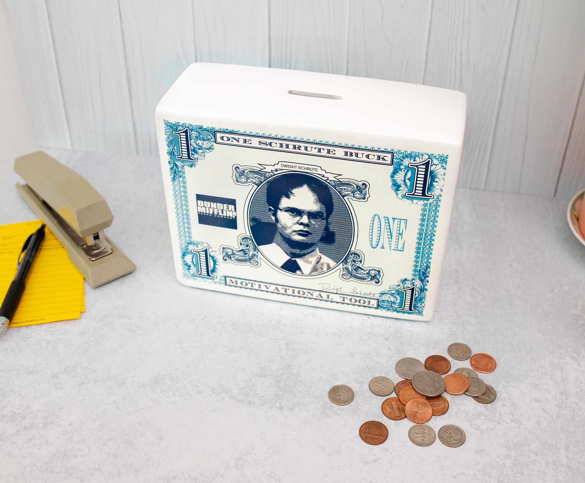 The Office Schrute Buck 8-Inch Ceramic Money Bank