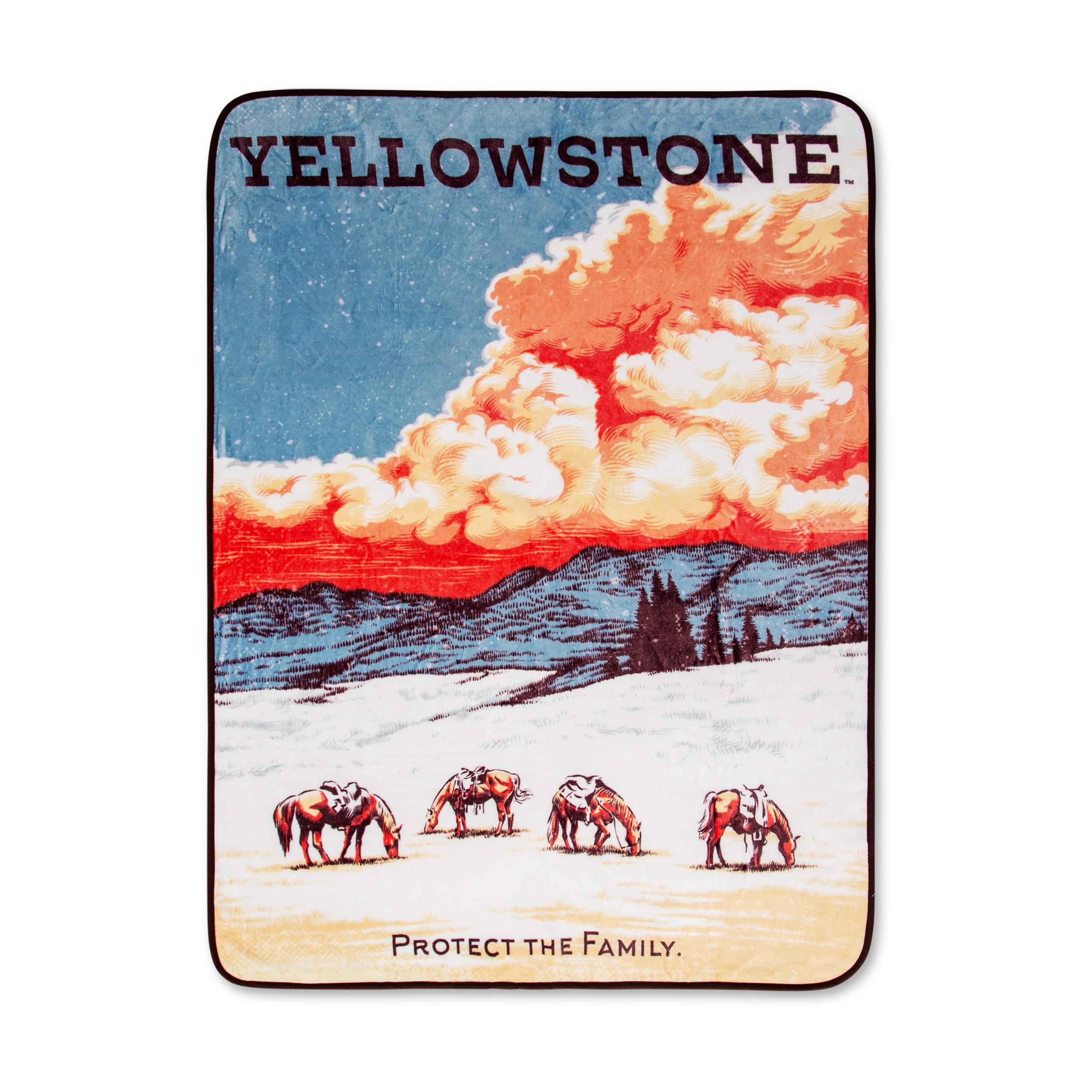 Yellowstone Family-Protecting Raschel Throw Blanket, 45x60 Inches