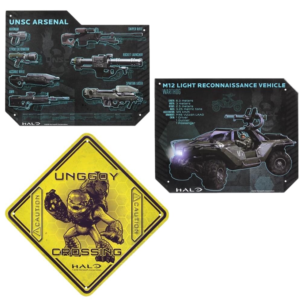 Epic Halo Tin Sign Set - Must-Have for Fans!