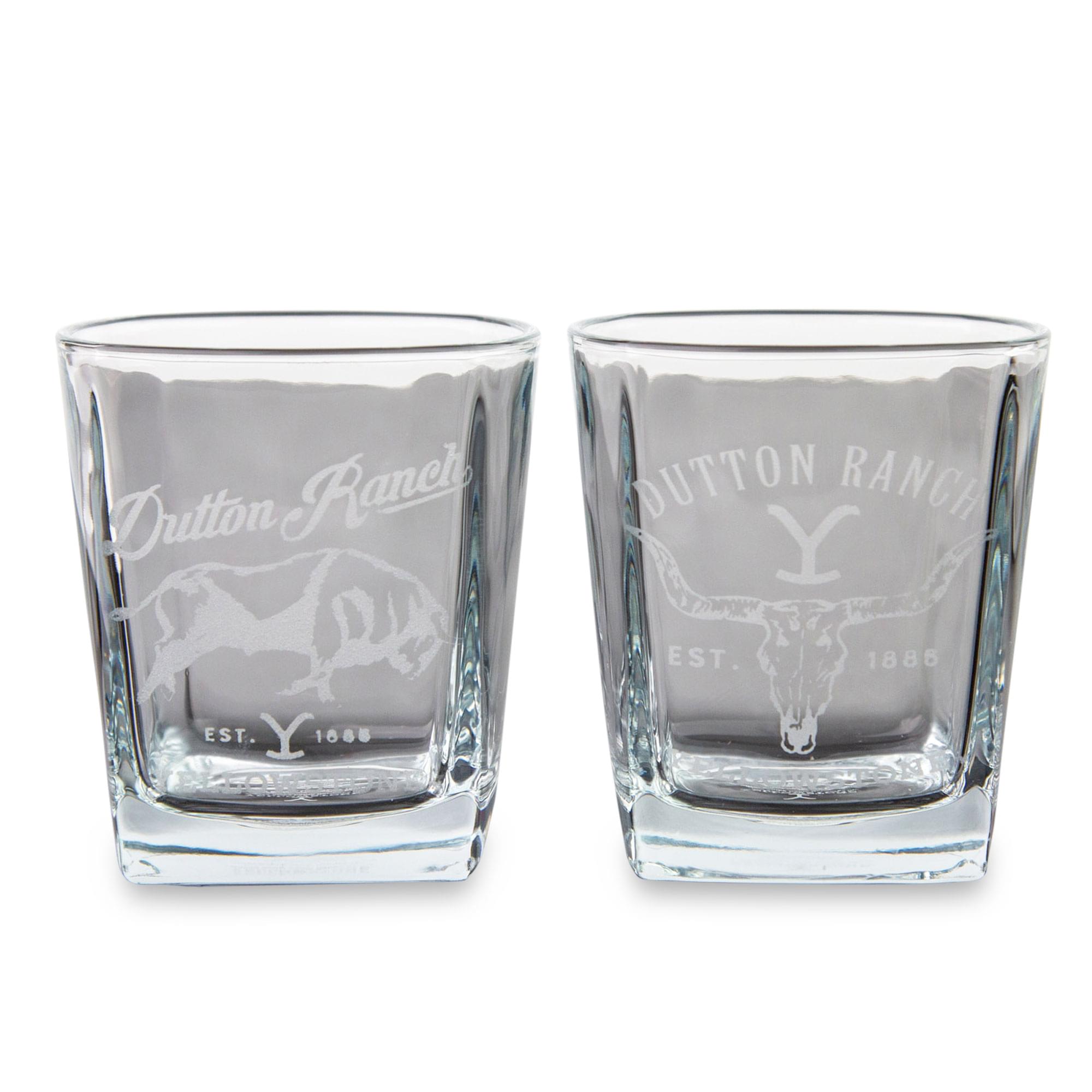 Yellowstone Dutton Ranch 9-Ounce Mini Rocks Glasses - Set of 2, Your Essential Drinkware for Every Moment