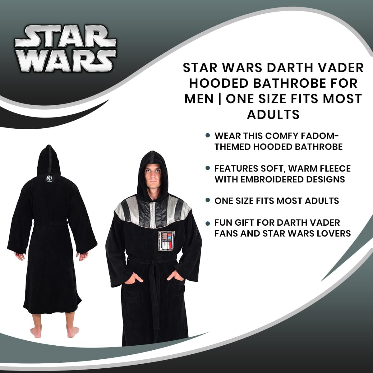 Embrace the Dark Side with Our Star Wars Darth Vader Hooded Bathrobe for All