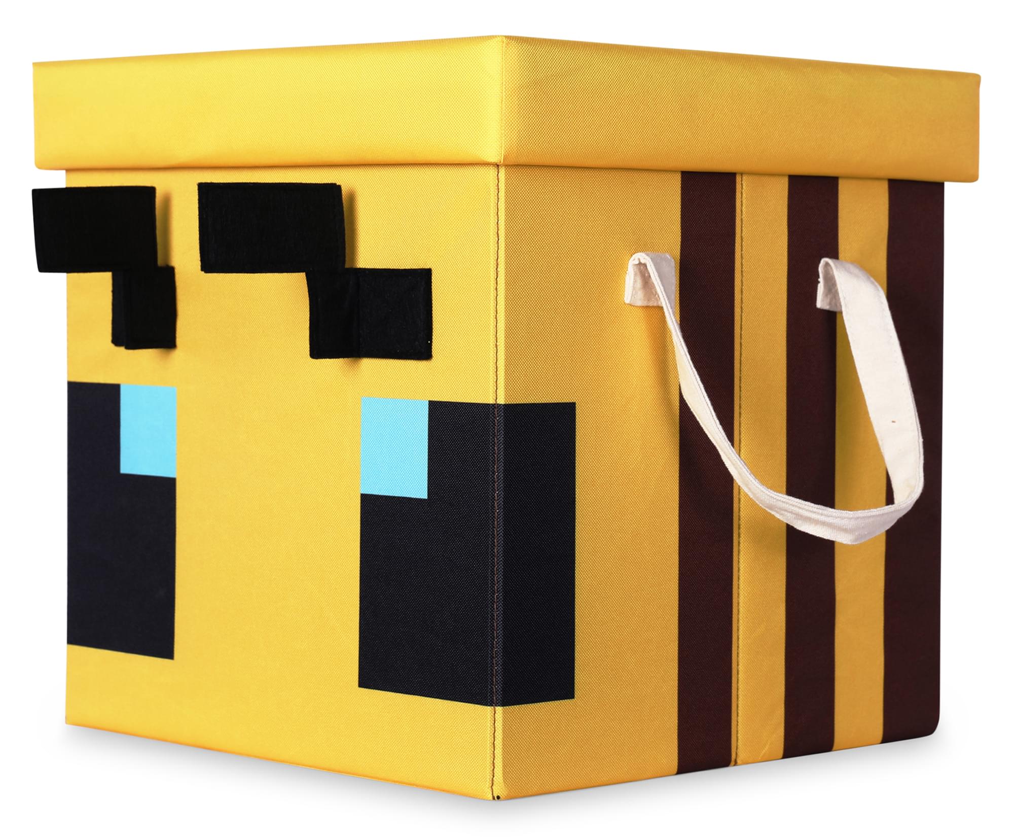 Officially Licensed Minecraft Bee 15-Inch Fabric Storage Bin Cube Organizer with Lid