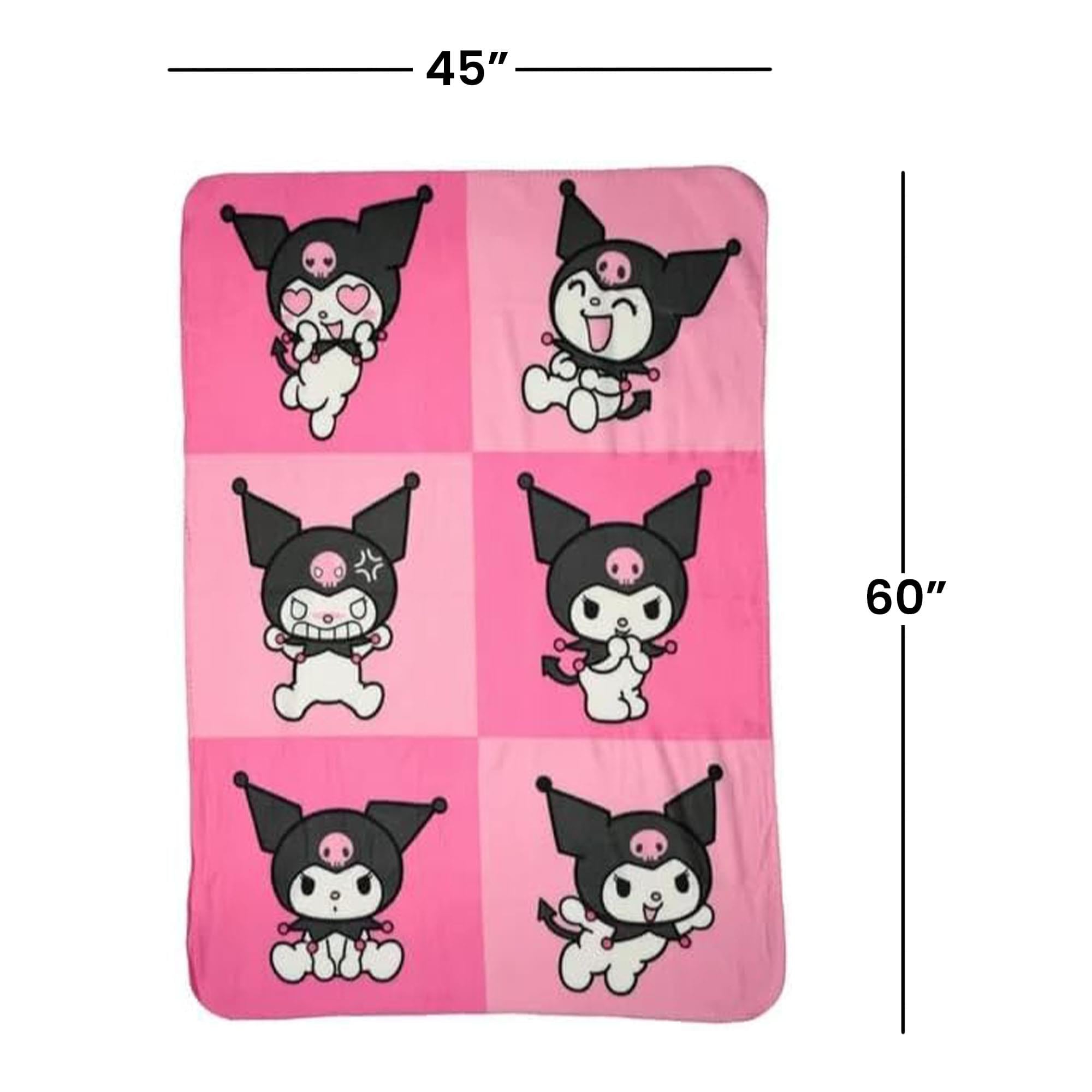 Kuromi-Inspired 45 x 60 Inch Fleece Throw Blanket - Sanrio's Playful Charm