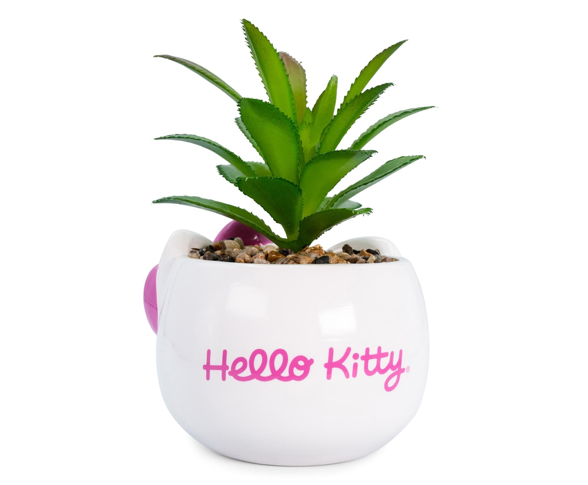 Sanrio Hello Kitty Ceramic Mini Planter with Artificial Succulent - 3-Inch Delight