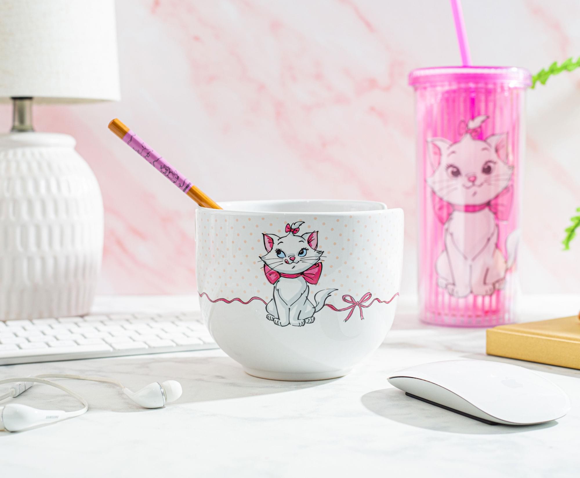 Disney's The Aristocats Marie 20 - Ounce Ceramic Ramen Bowl Set with Chopsticks