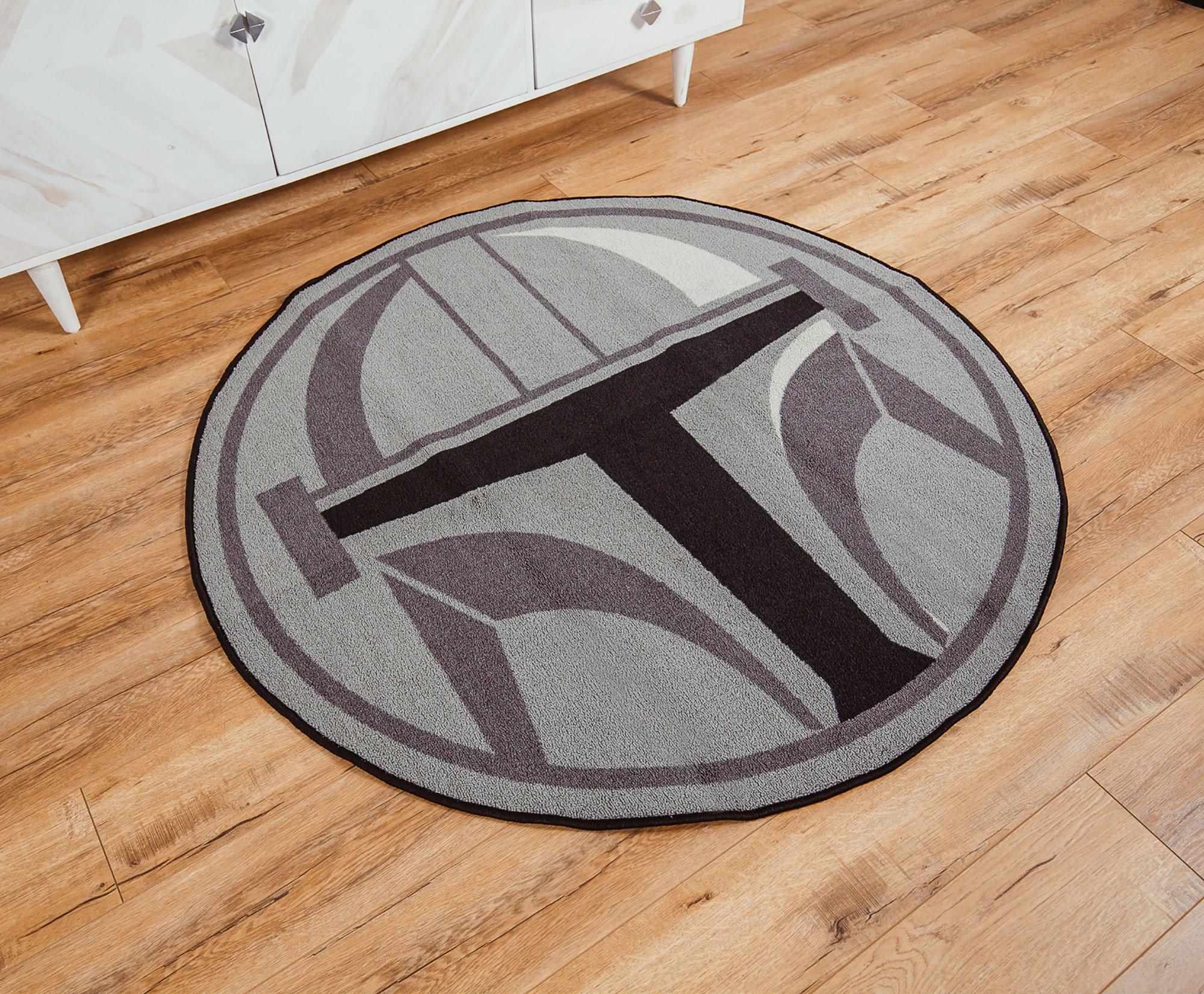 The Mandalorian Helmet-Inspired 52-Inch Area Rug for Star Wars Fans