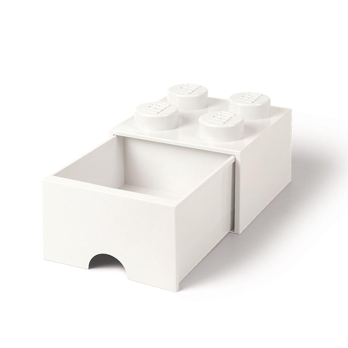 LEGO Stackable White Brick Drawer with 4 Knobs and 1 Drawer - Fun Storage for Kids