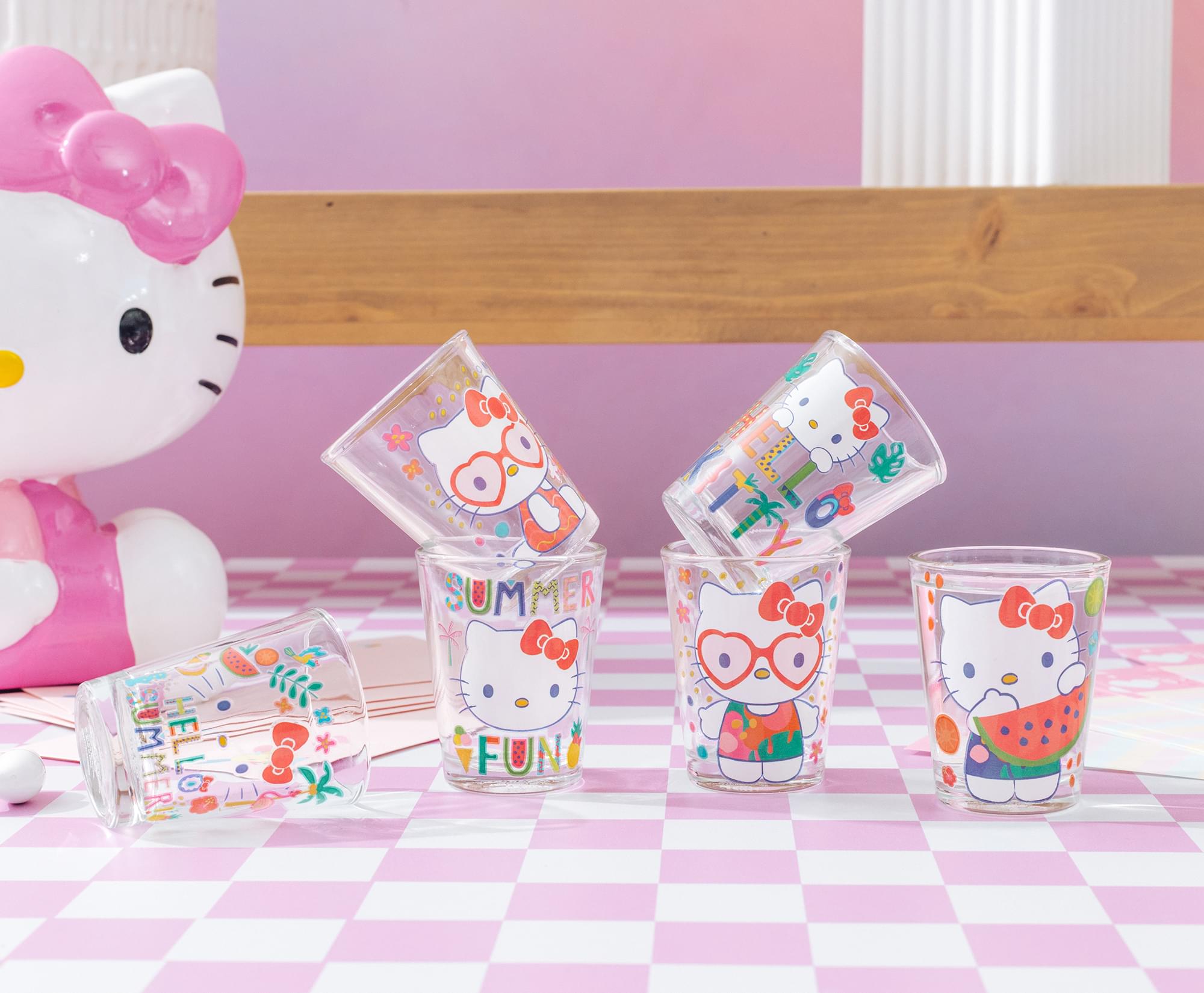 Sanrio Hello Kitty Summer Love 2-Ounce Mini Shot Glasses - Set of 6
