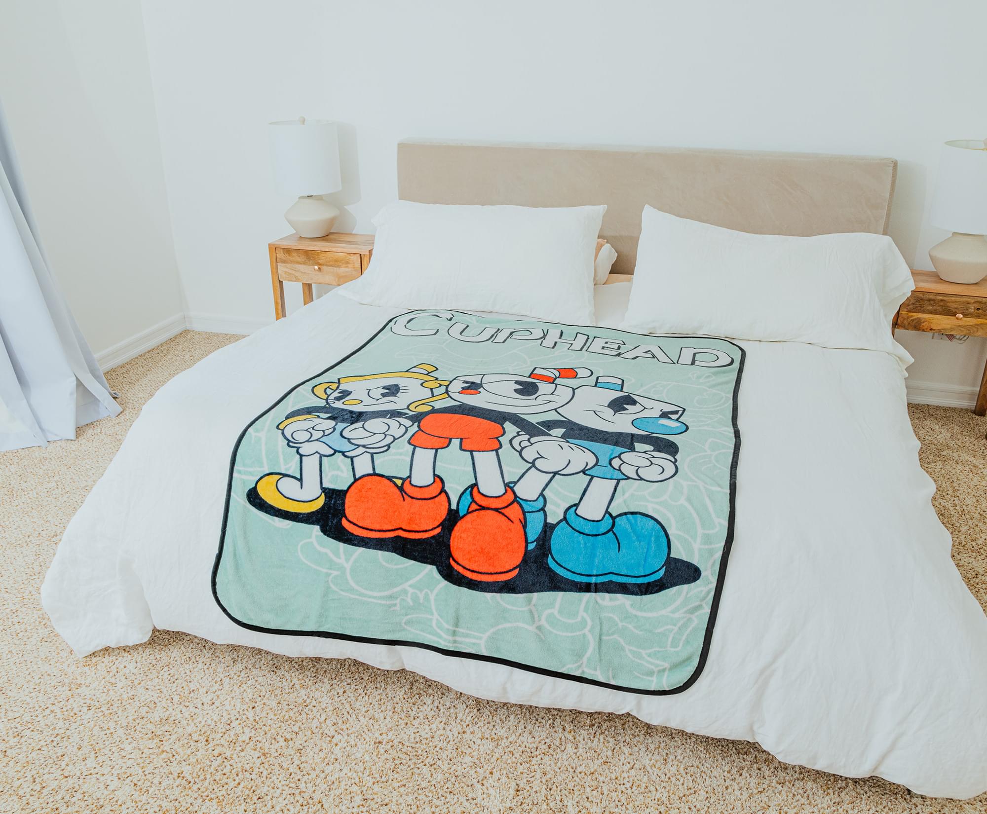 Cuphead Inspired Fleece Throw Blanket - 45 x 60 Inches