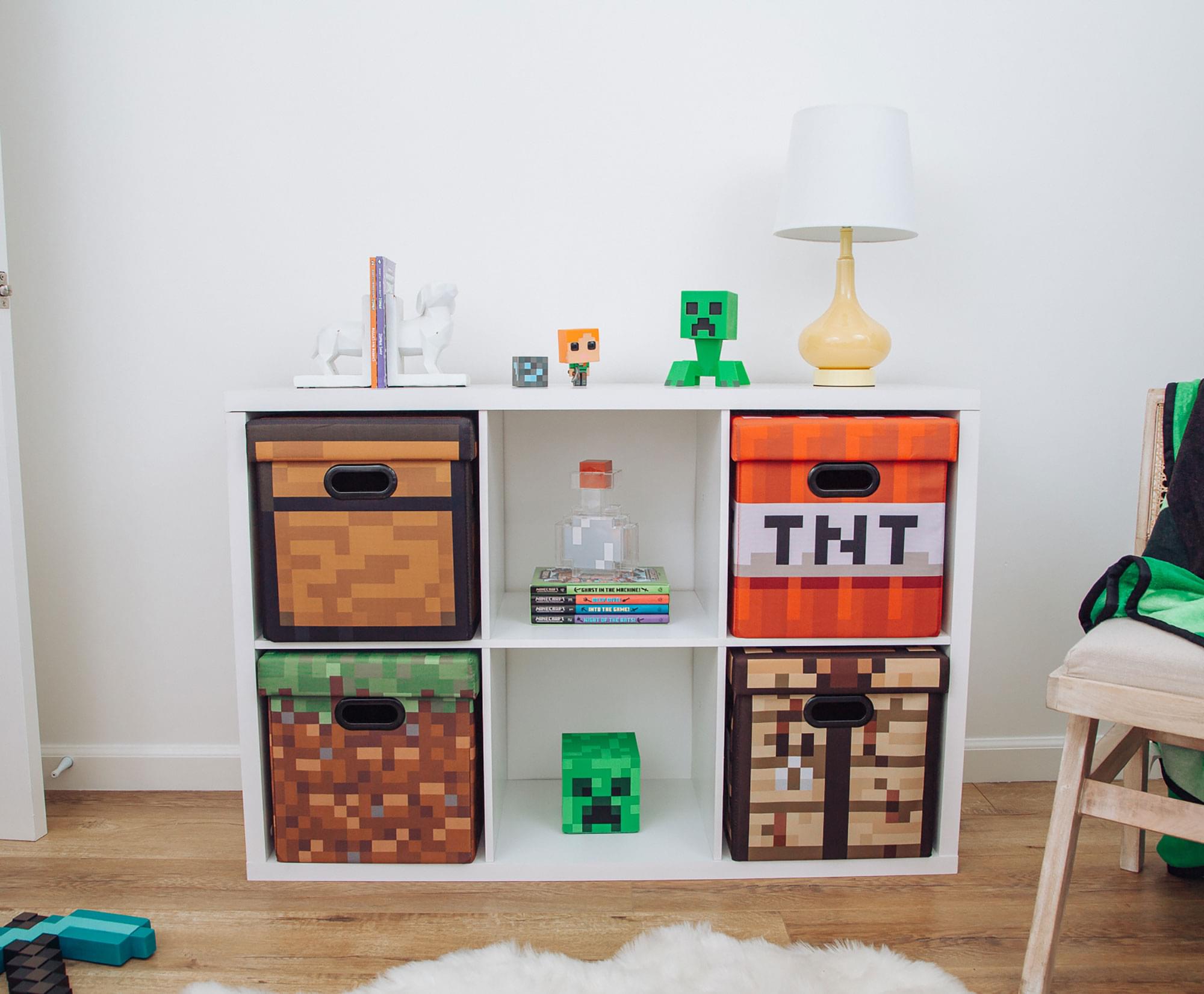 Minecraft Brown Chest 13-Inch Fabric Storage Bin Cube Organizer with Lid