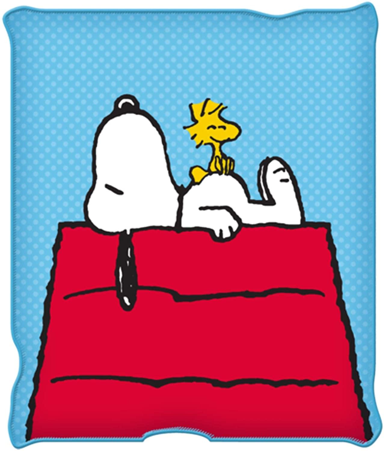 Peanuts Snoopy & Woodstock Ultra-Soft Fleece Throw Blanket - 45x60 Inches