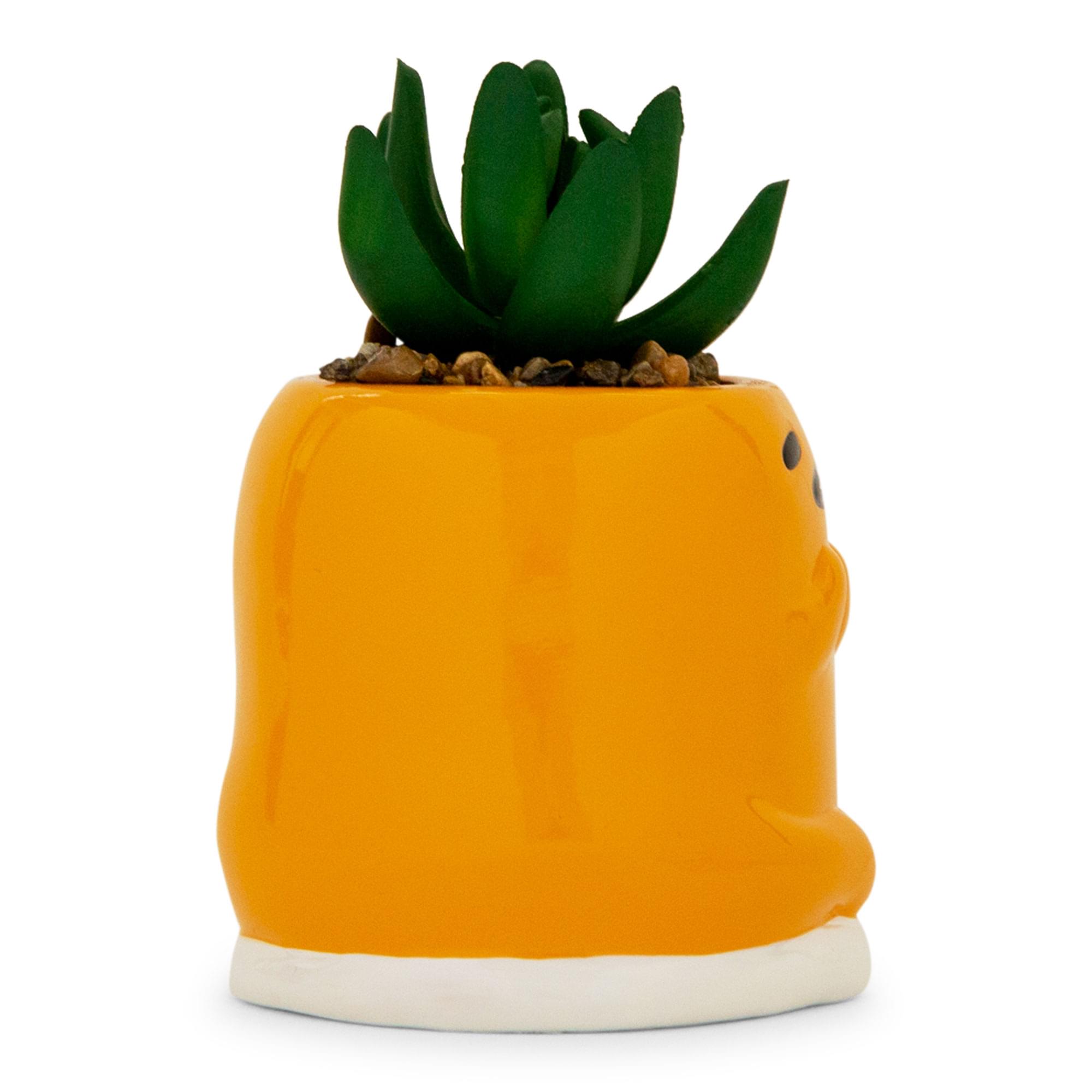 Sanrio Gudetama Meditation-Inspired 3-Inch Mini Planter with Artificial Succulent