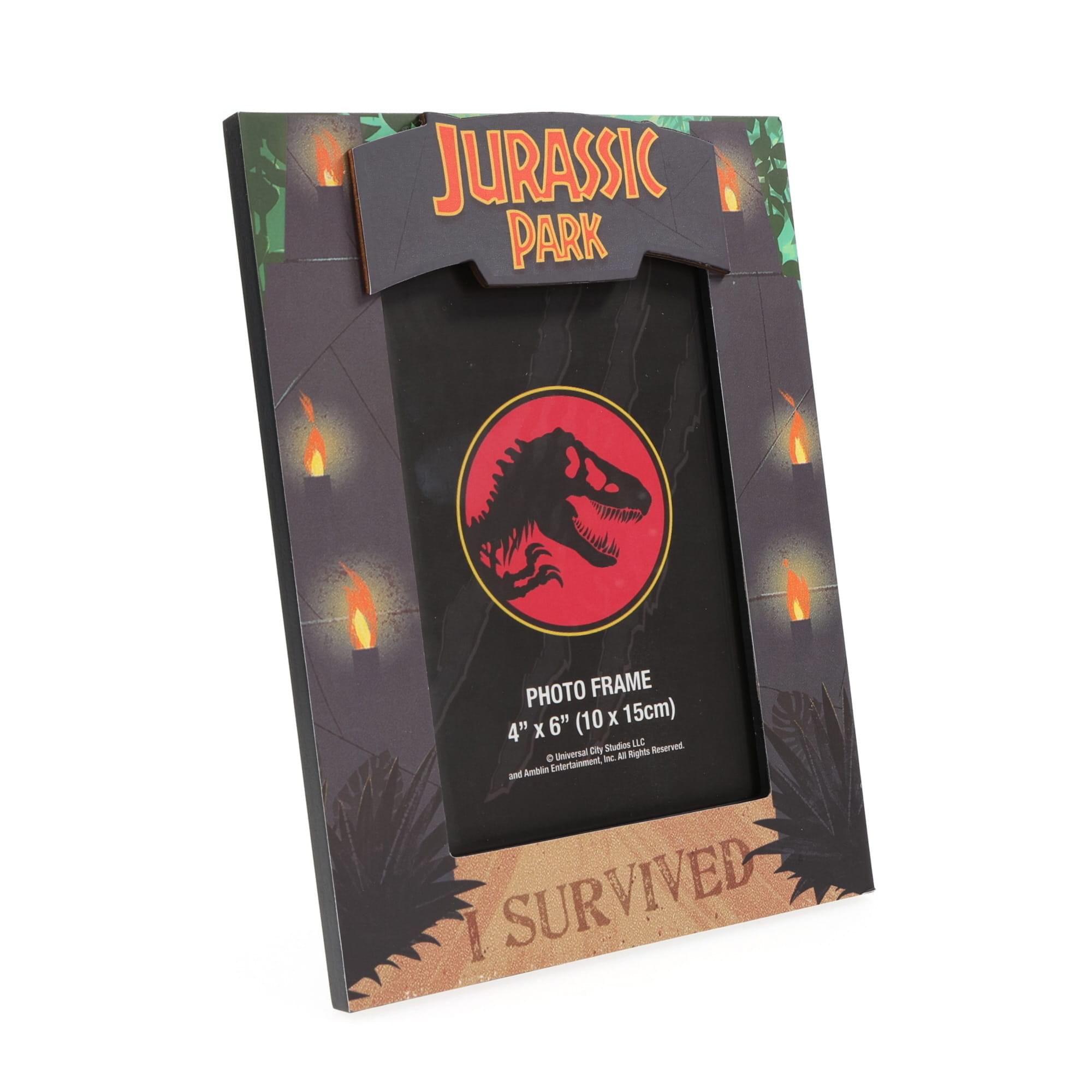 Jurassic Park I Survived Die-Cut Photo Frame - 4 x 6 Inch Photos