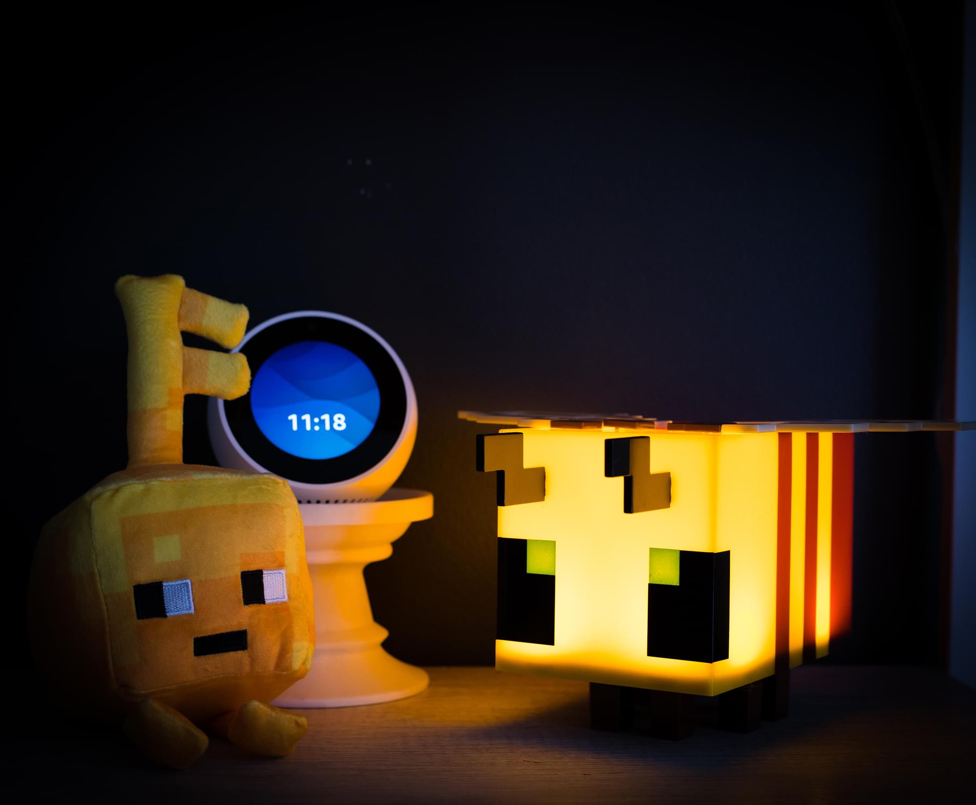 Minecraft 5-Inch Yellow Bee Figural Mood Light - Light Up Your World!