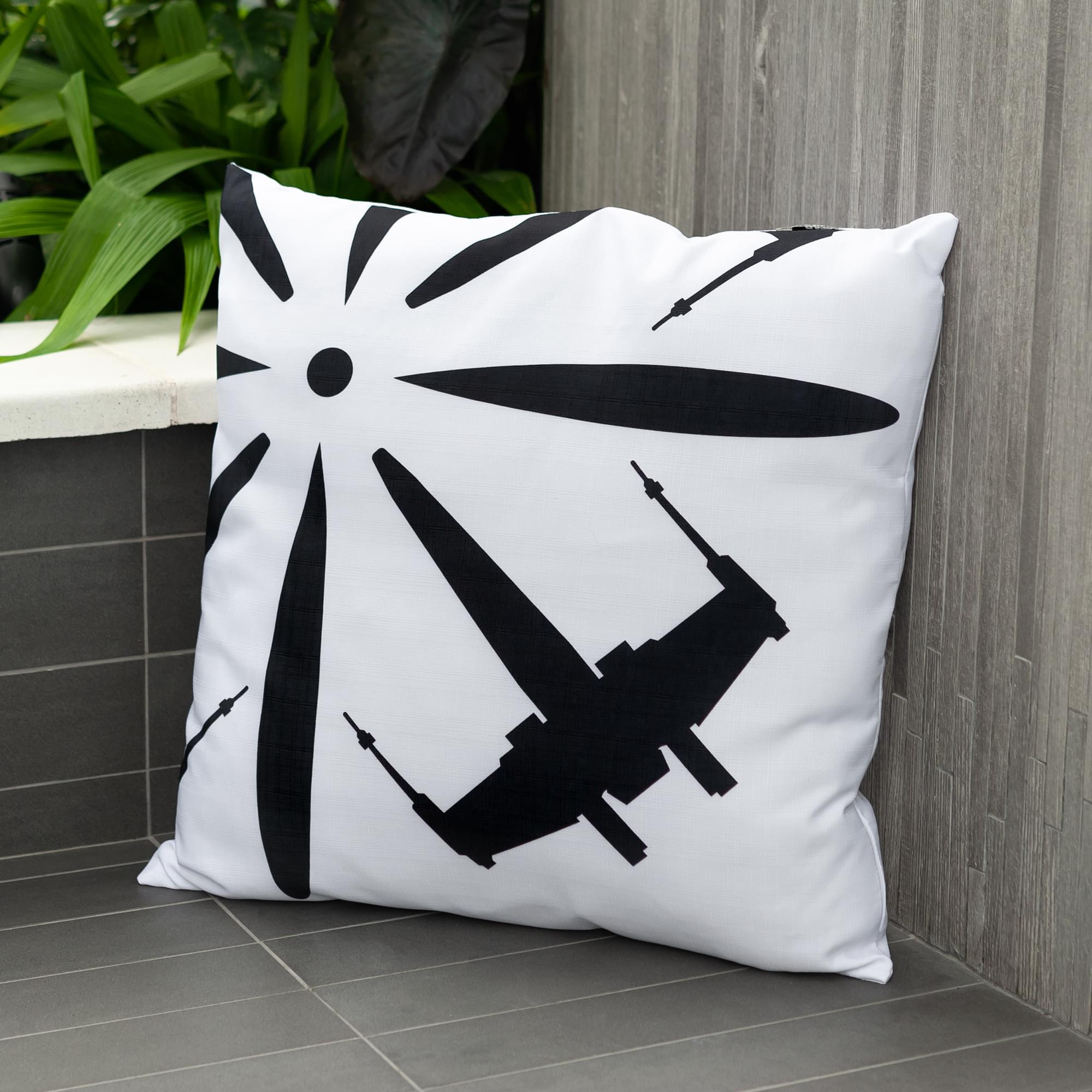 Star Wars X-Wing Fighter 25x25 Inches White Throw Pillow