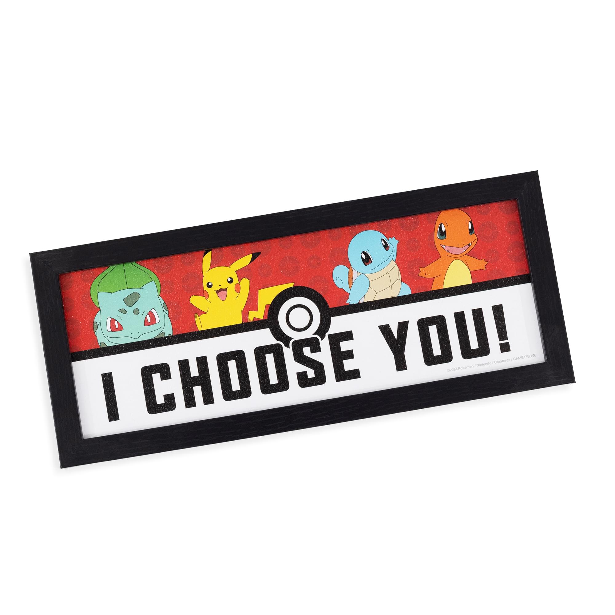 Enchanting Pokémon I Choose You 12 x 5 Inch Framed MDF Wall Art