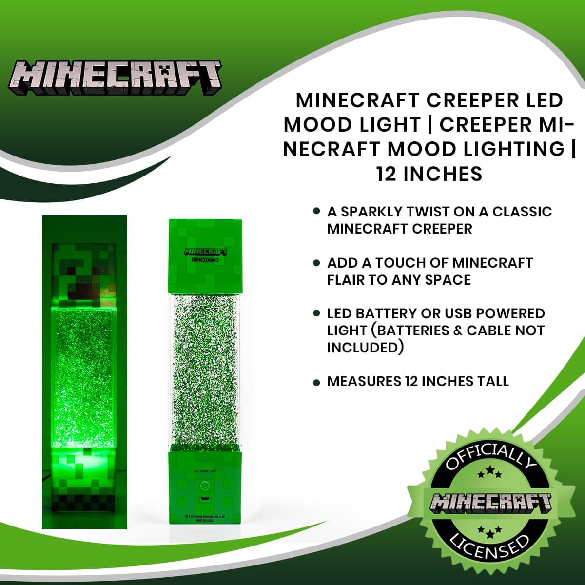Sparkling Minecraft Creeper Motion Light - 12-Inch LED Mood Lamp