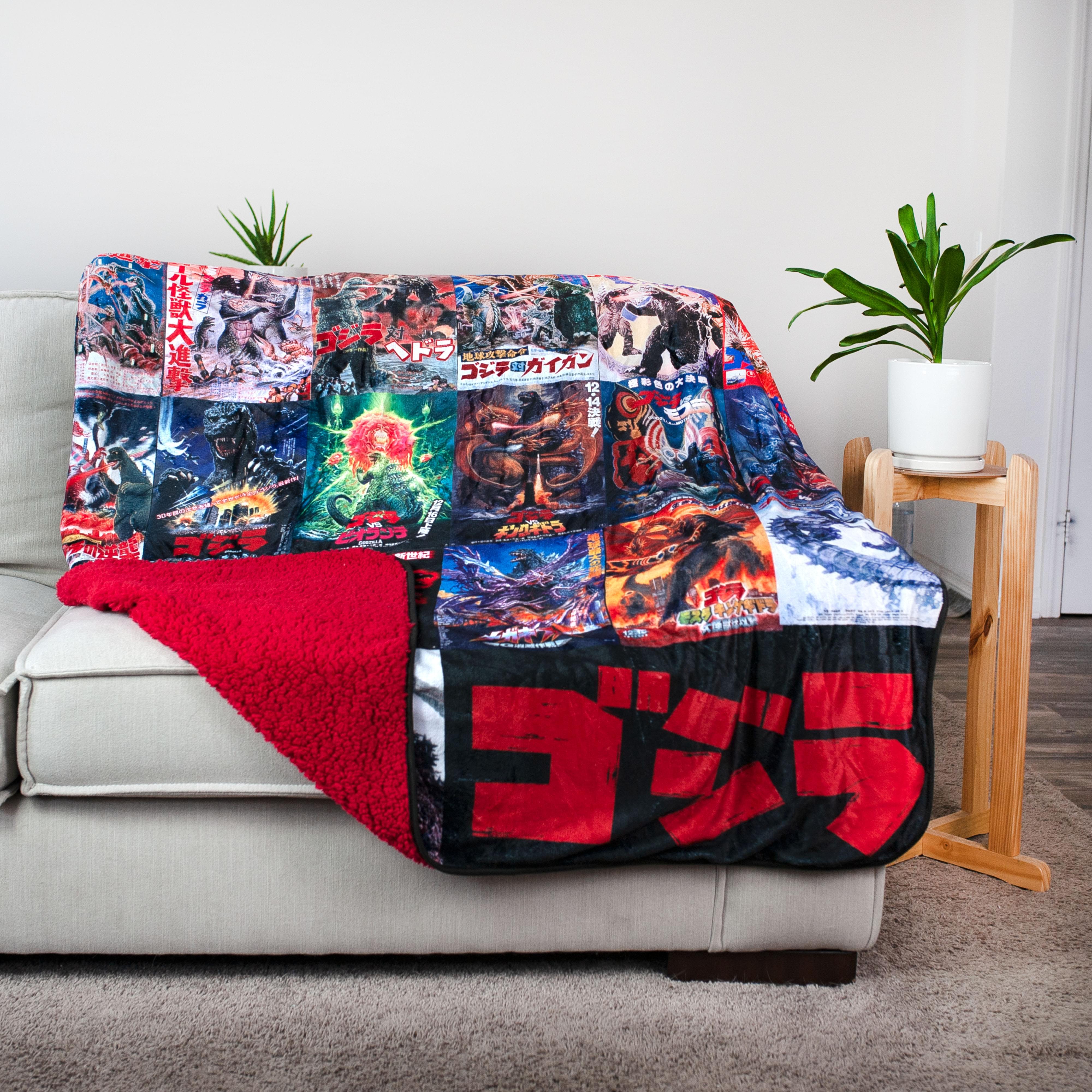 Epic Godzilla Movie Poster Oversized Fleece Throw Blanket - 76x54 Inches