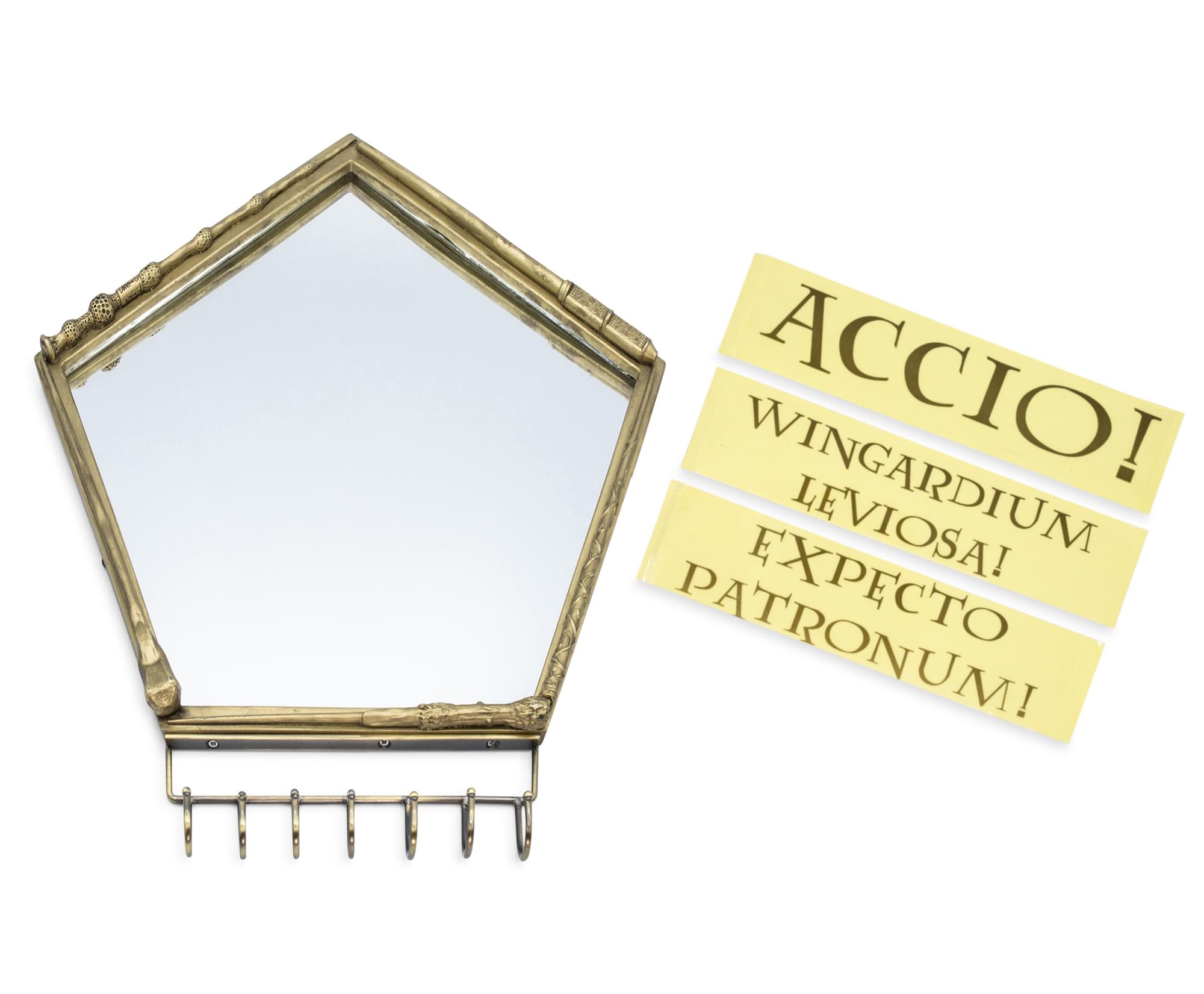 Harry Potter Magical Wand Wall Mirror with Jewelry Hooks Storage
