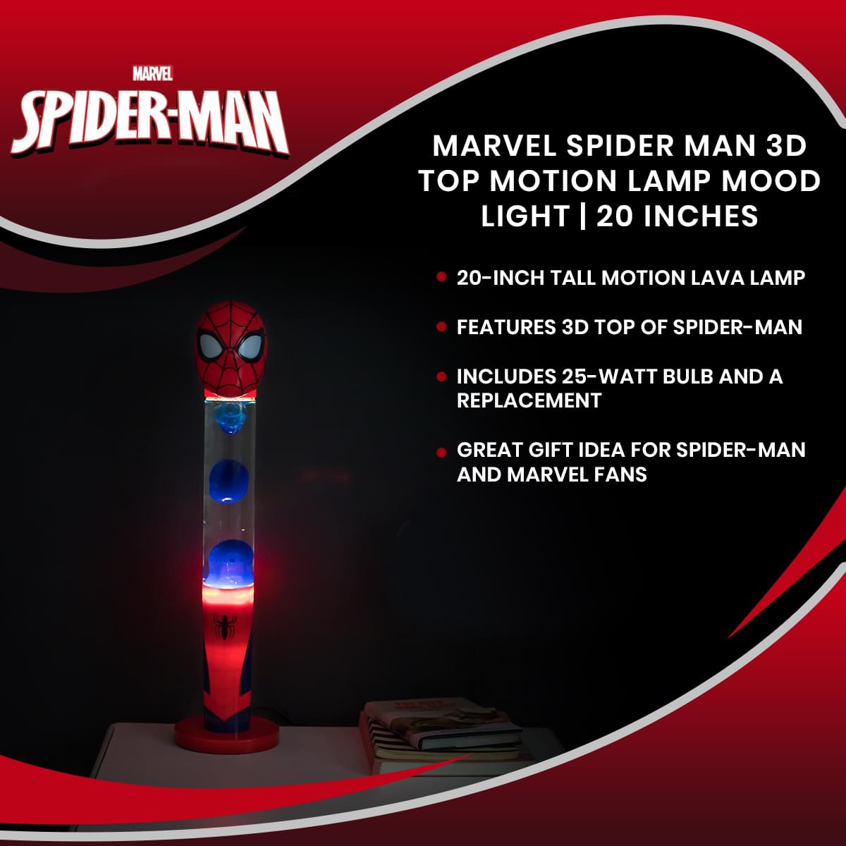 Unleash Your Inner Spider - Man with 20 - Inch Marvel 3D Top Motion Lamp Mood Light