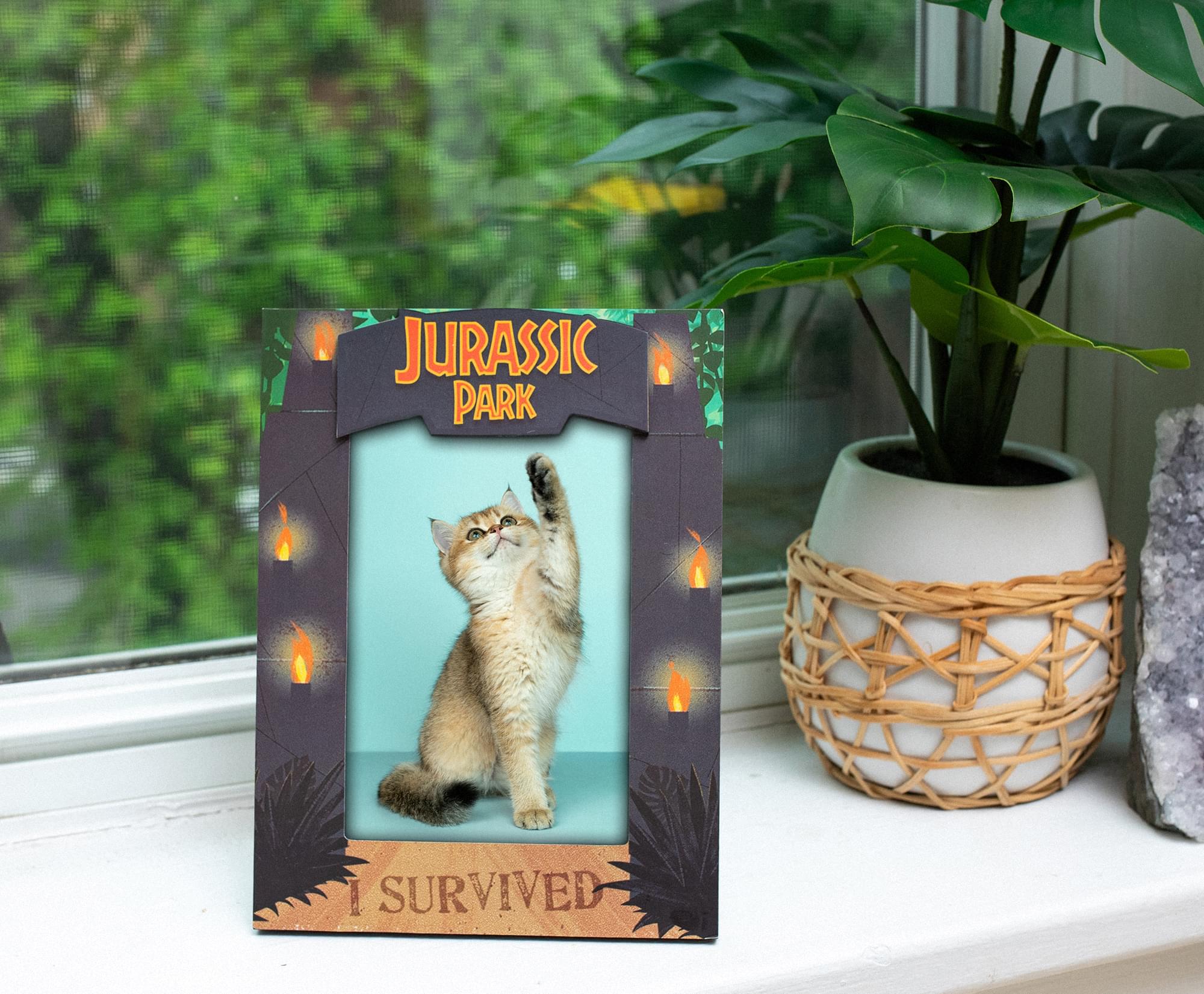 Jurassic Park I Survived Die-Cut Photo Frame - 4 x 6 Inch Photos
