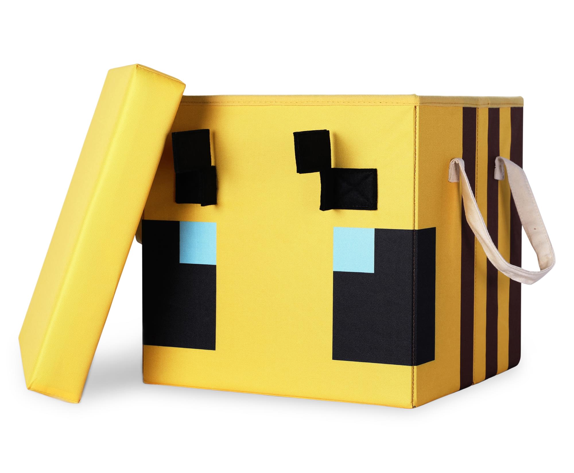 Officially Licensed Minecraft Bee 15-Inch Fabric Storage Bin Cube Organizer with Lid